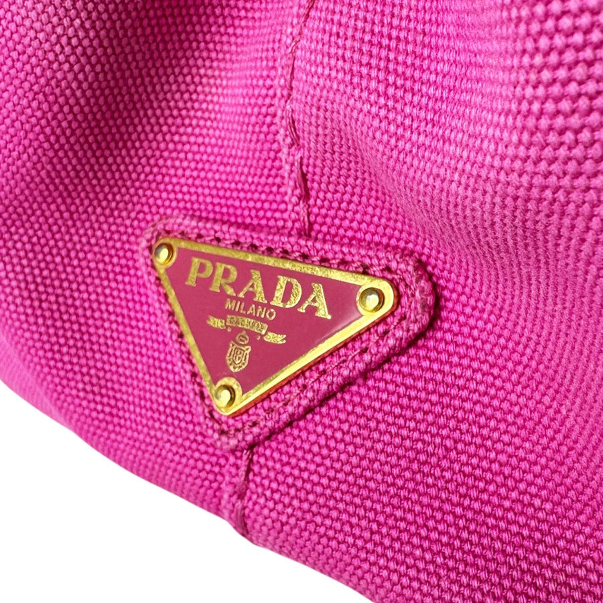 Prada Pink Canvas Handbag Shoulder Bag (Pre-Owned)