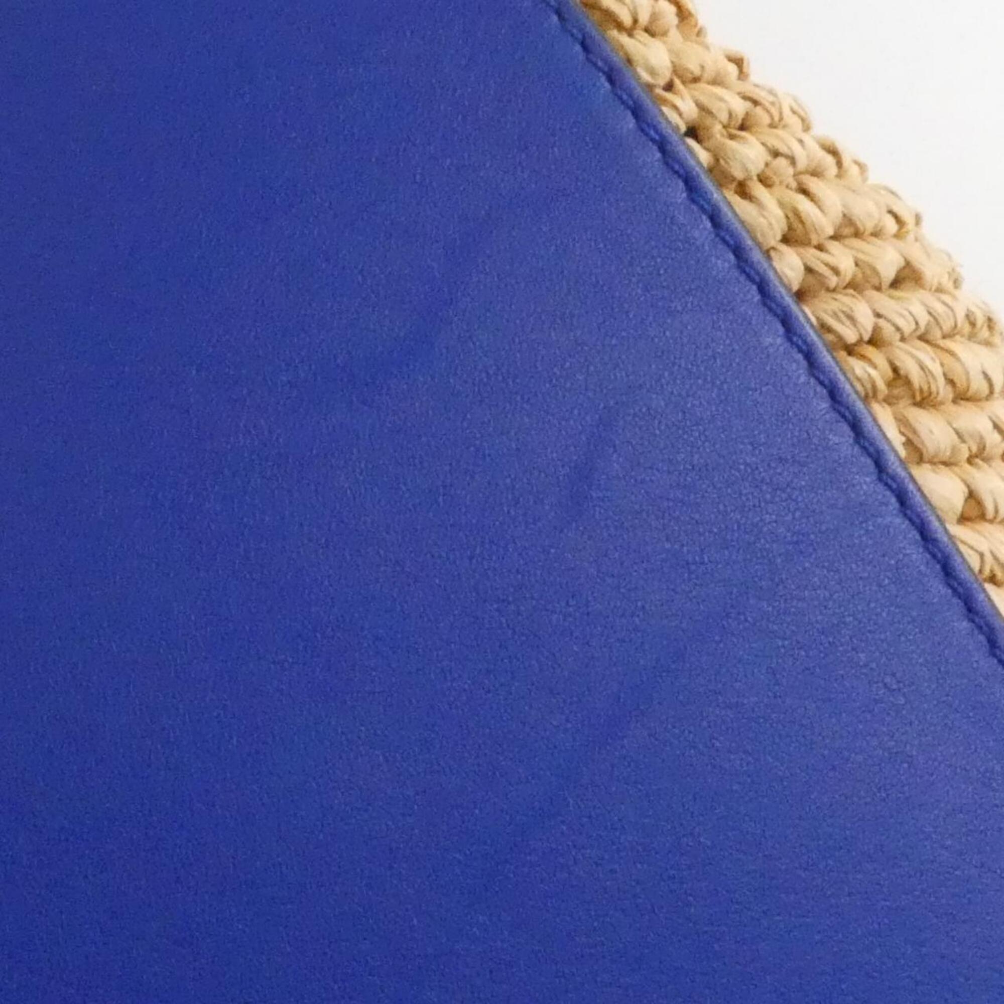 Loewe Blue Raffia Leather Shoulder Bag (Pre-Owned)