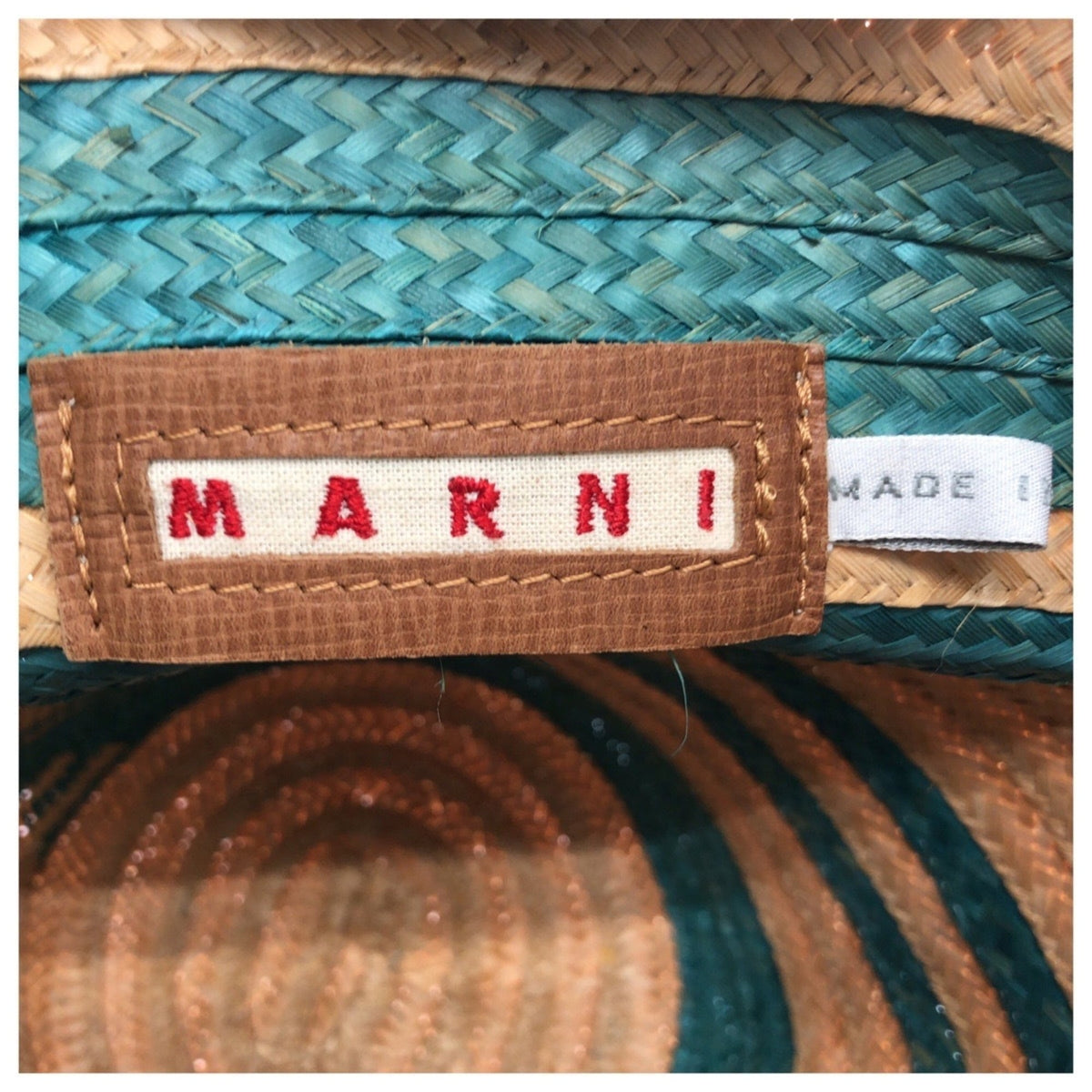 Marni Beige Light Blue Straw Handbag (Pre-Owned)