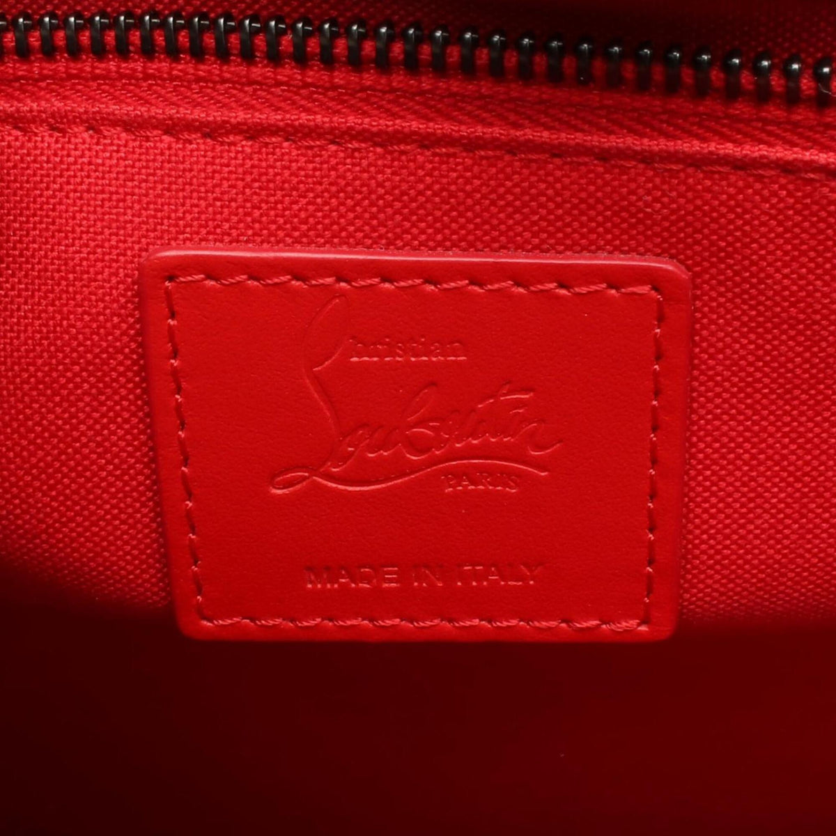 Christian Louboutin Black Gray Leather Coated Canvas Handbag Tote Bag (Pre-Owned)