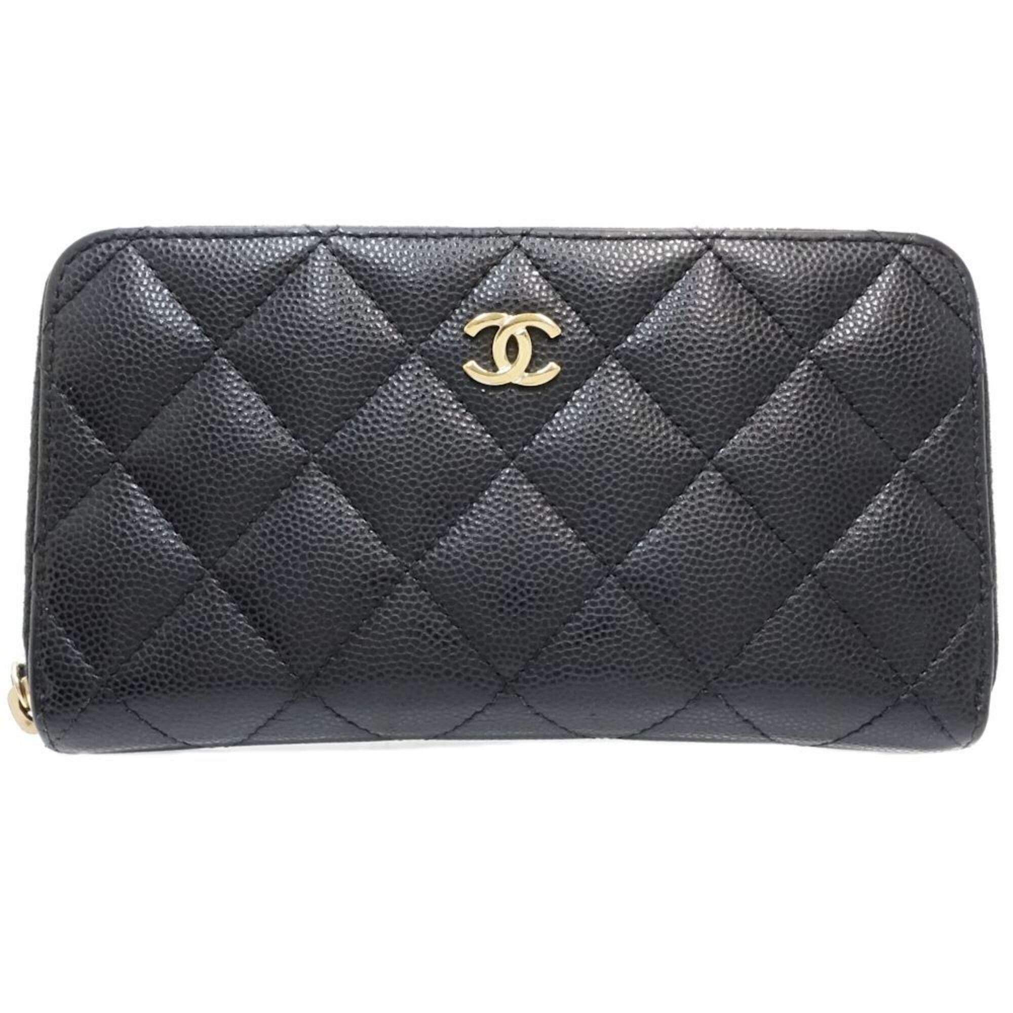 Chanel Black Grained Calfskin Coin Purse/Coin Case (Pre-Owned)