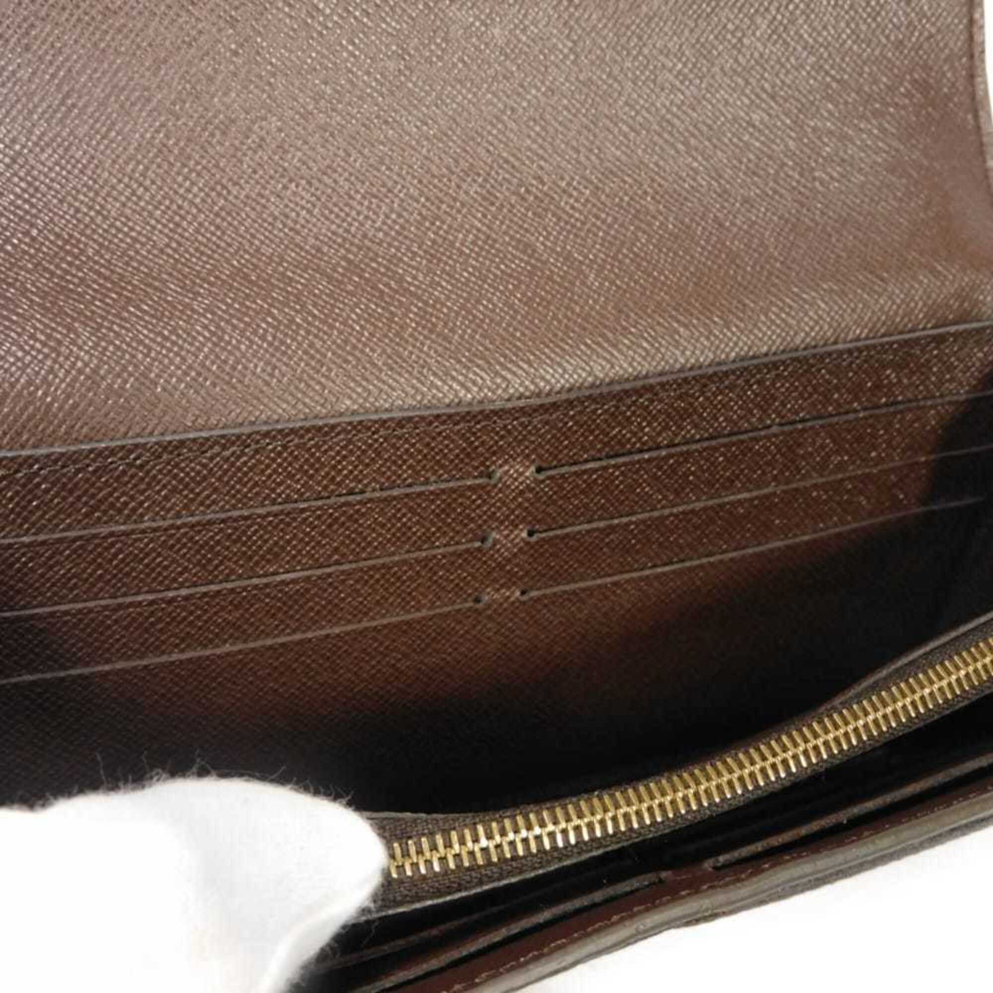 Louis Vuitton Black Brown Damier Canvas Noir Damier Canvas Leather Long Wallet (Bi-Fold) (Pre-Owned)