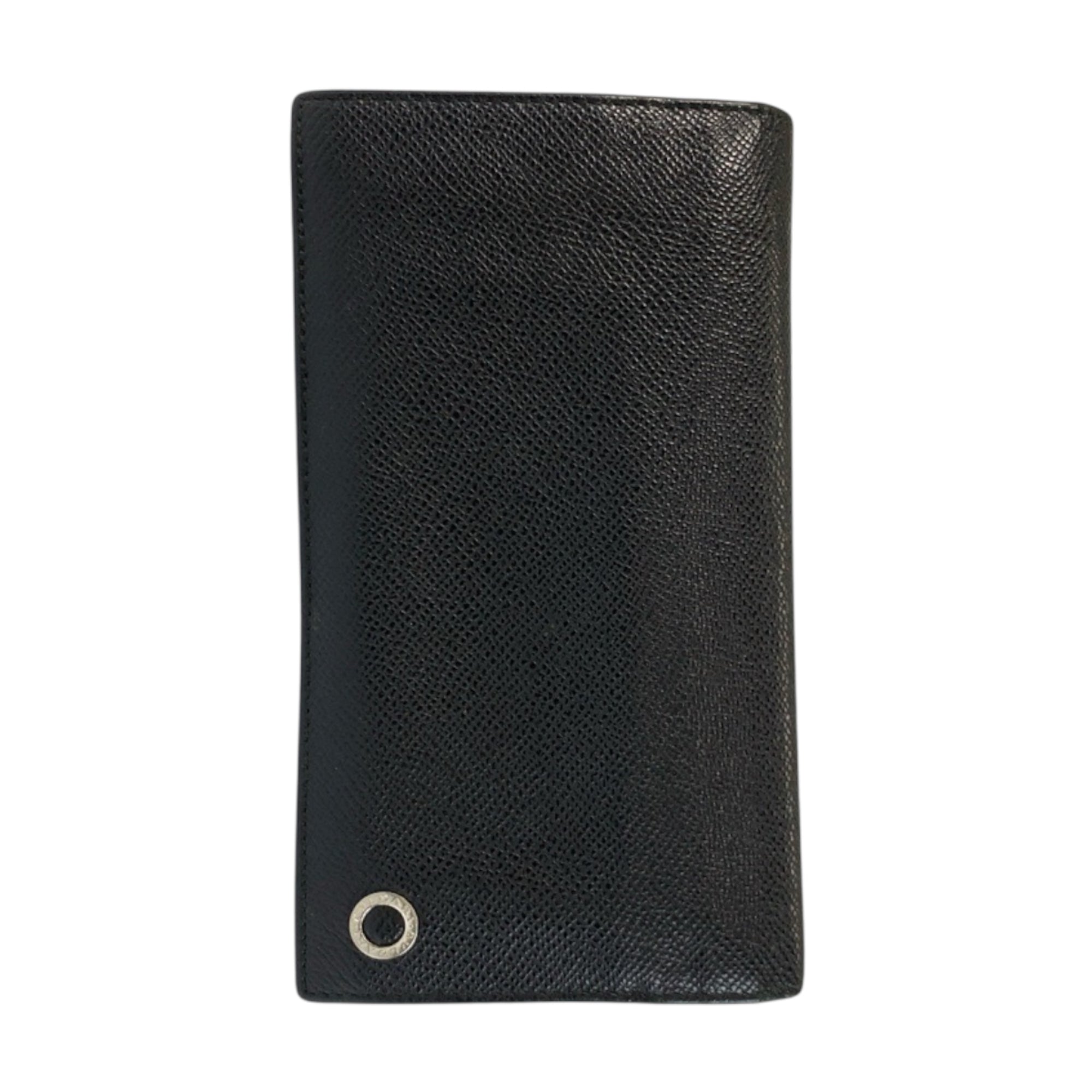 Bvlgari Black Blue Leather Long Wallet (Bi-Fold) (Pre-Owned)