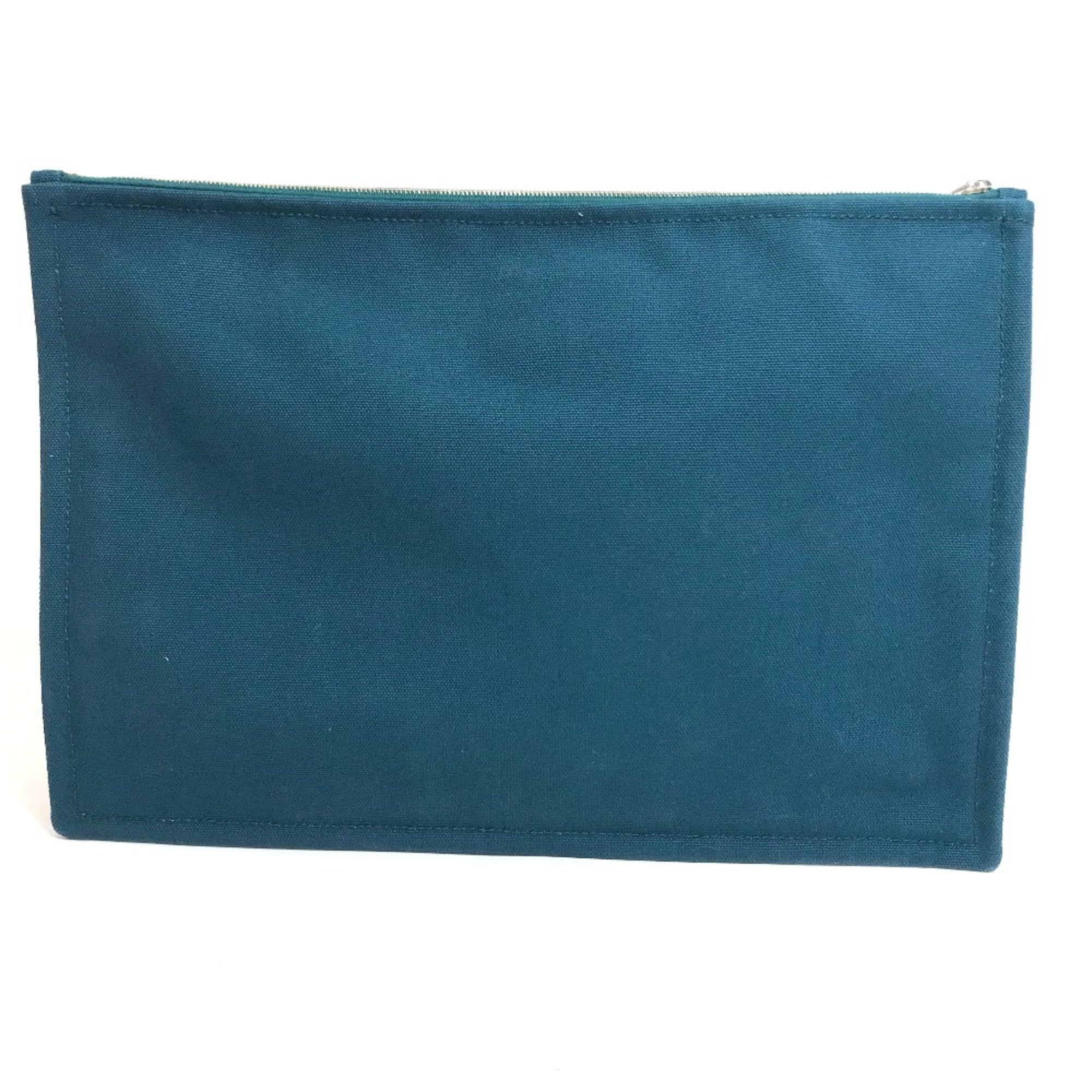 Hermes Blue Canvas Pouch (Pre-Owned)