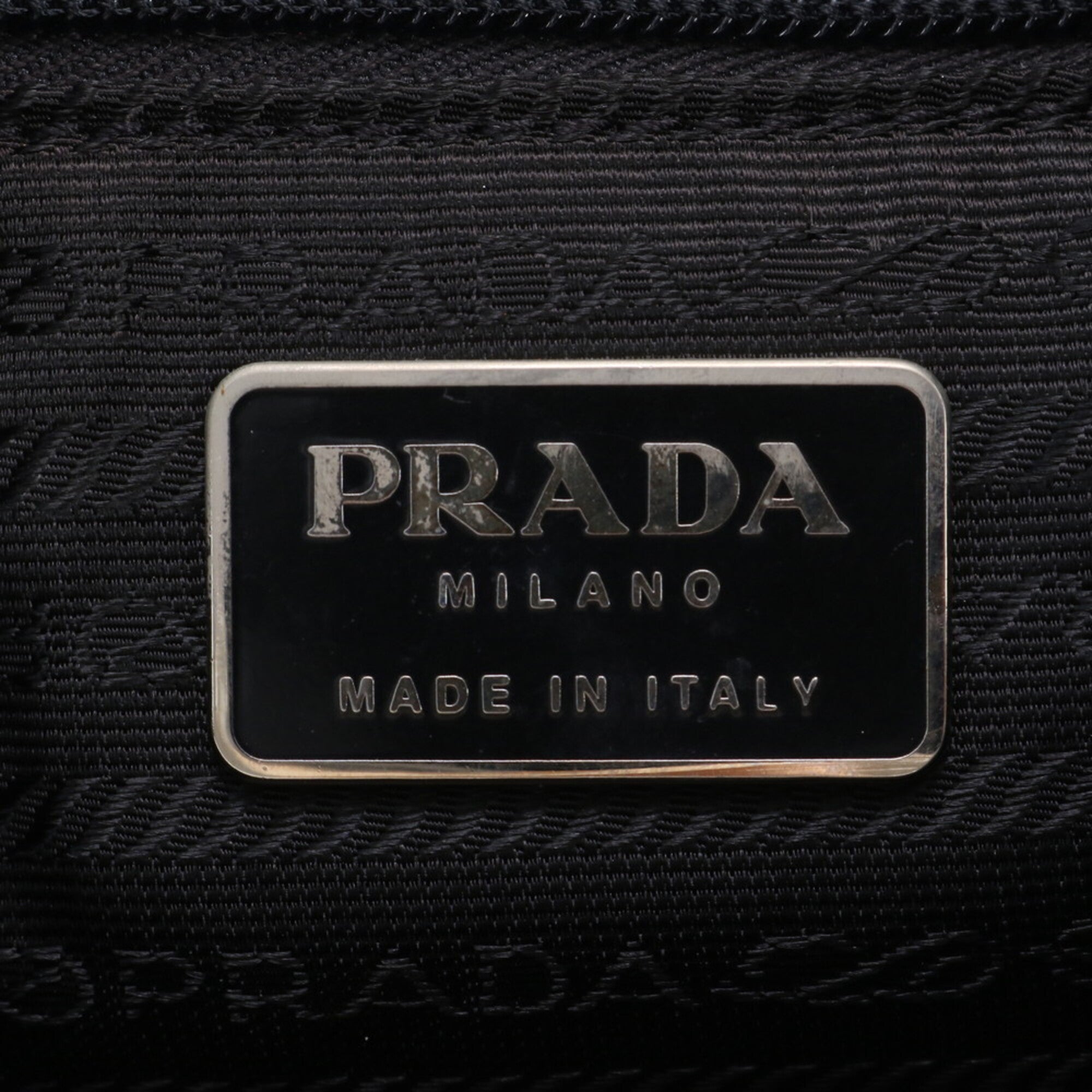 Prada Black Leather Nylon Shoulder Bag Tote Bag (Pre-Owned)