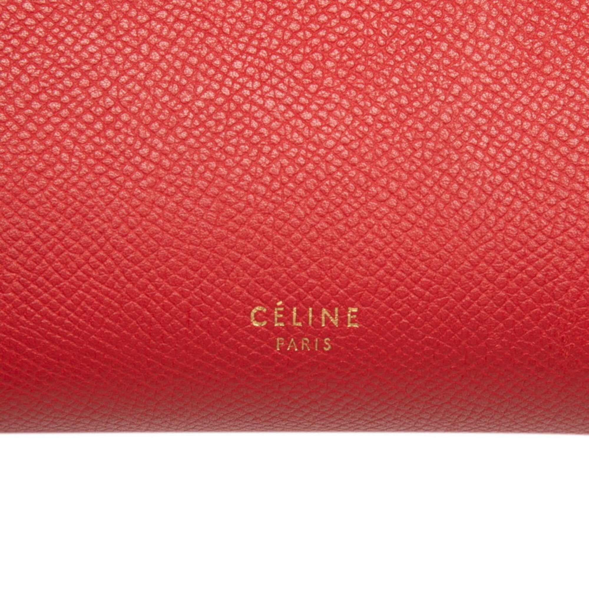 Celine Red Color Leather Handbag Shoulder Bag (Pre-Owned)