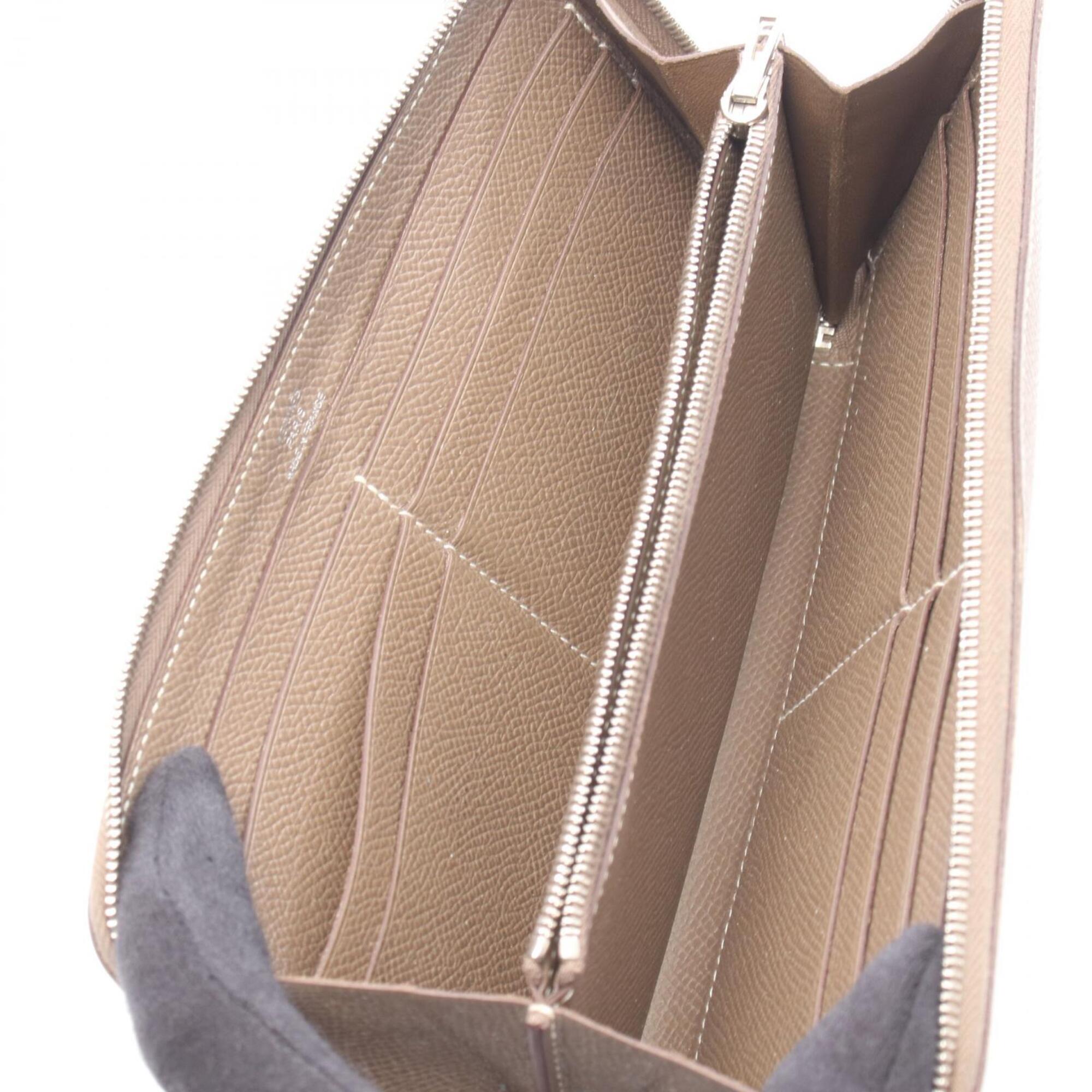 Hermes Etoupe Gray Gray Epsom Leather Long Wallet (Bi-Fold) (Pre-Owned)