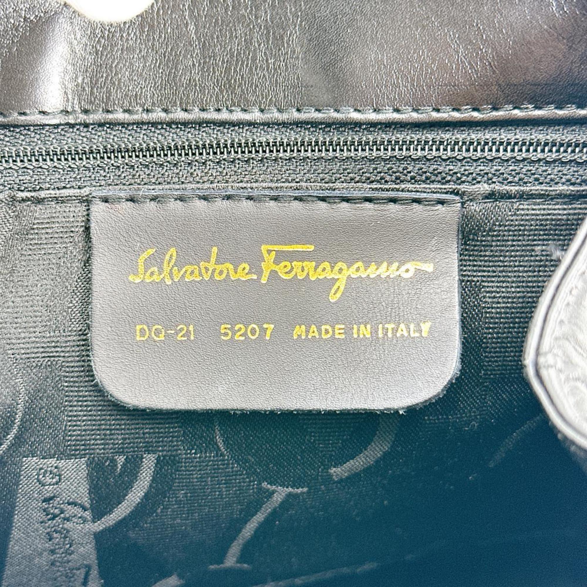 Salvatore Ferragamo Black Leather Backpack (Pre-Owned)