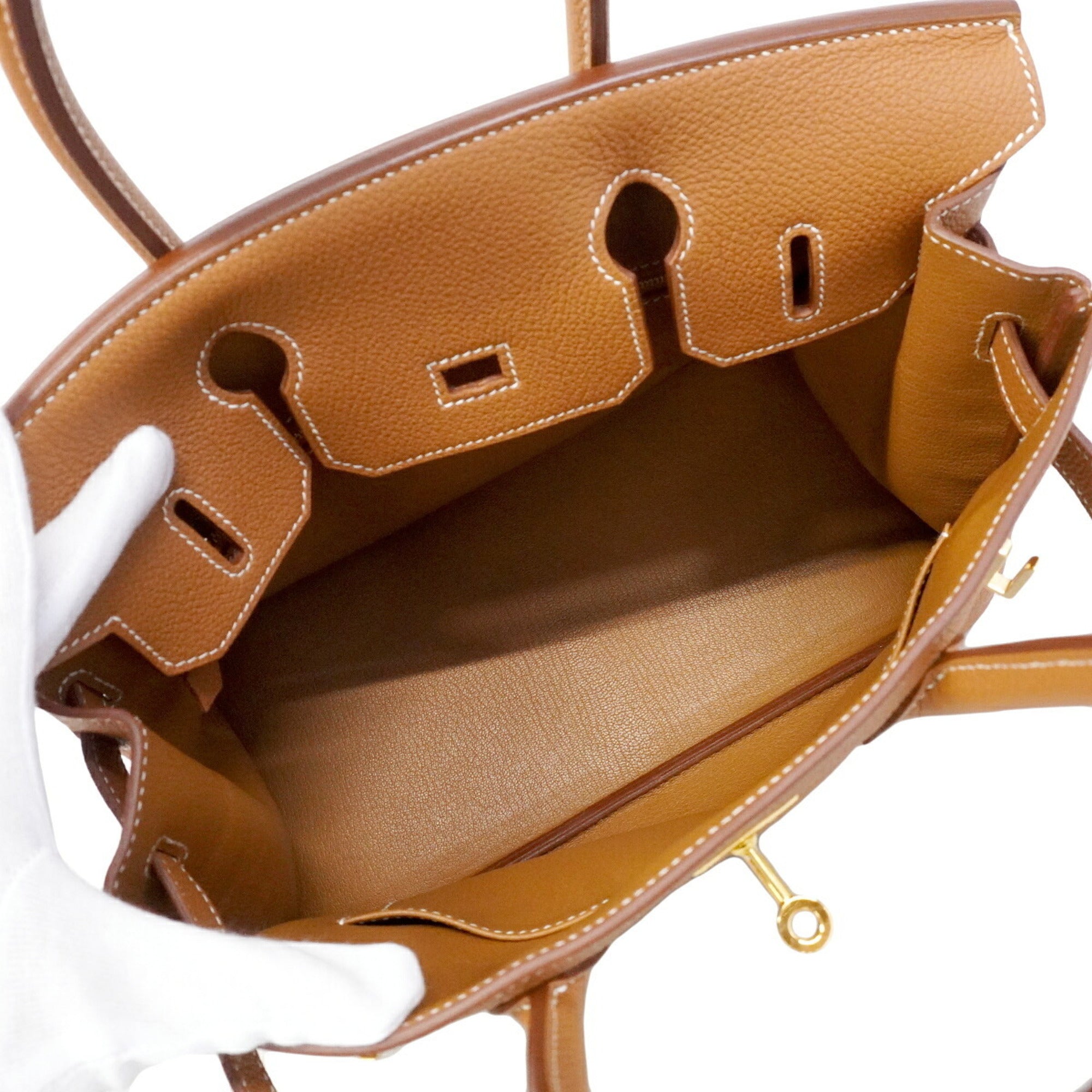 Hermes Gold Togo Leather Handbag (Pre-Owned)