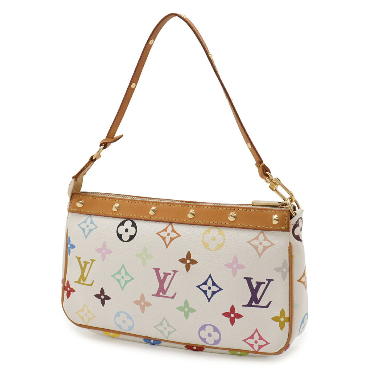 Louis Vuitton Blanc Monogram Multi-Color White Canvas Handbag Pochette Pouch (Pre-Owned)