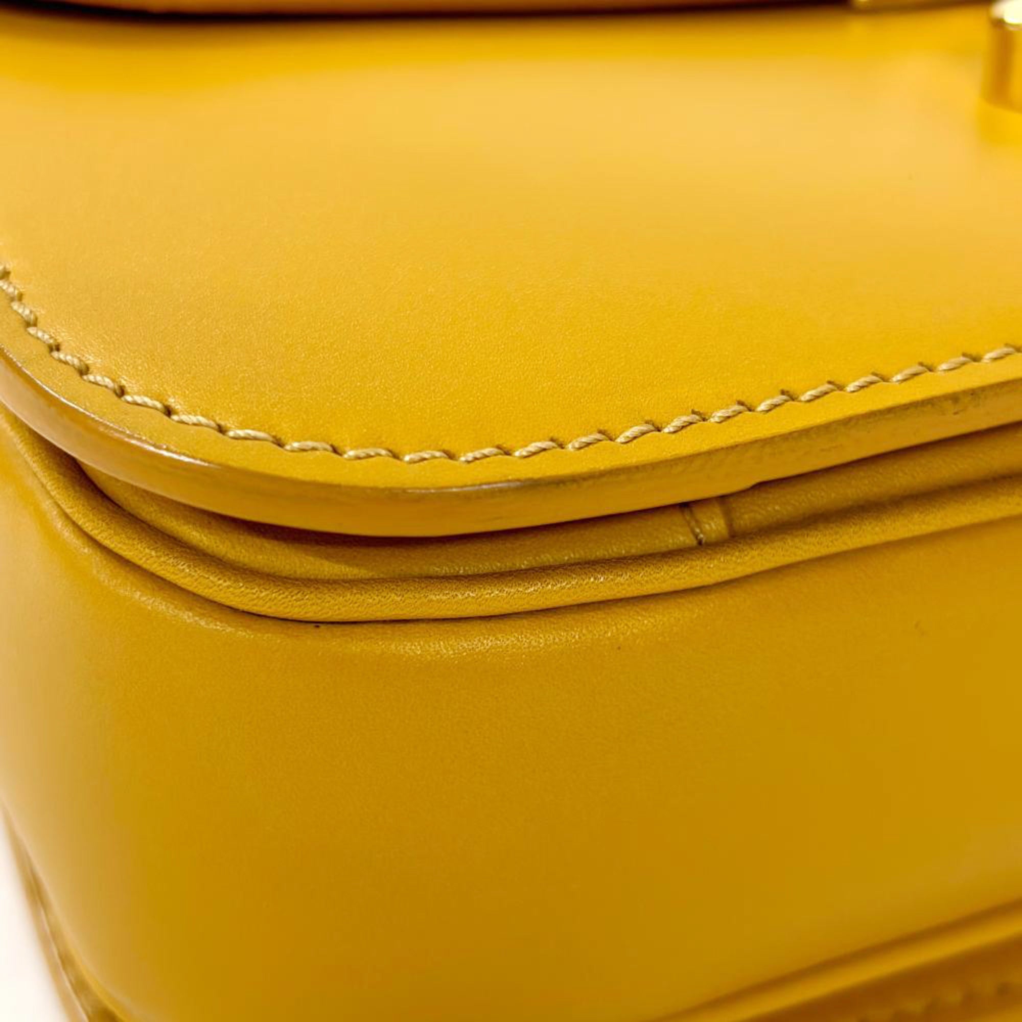 Celine Yellow Leather Shoulder Bag (Pre-Owned)