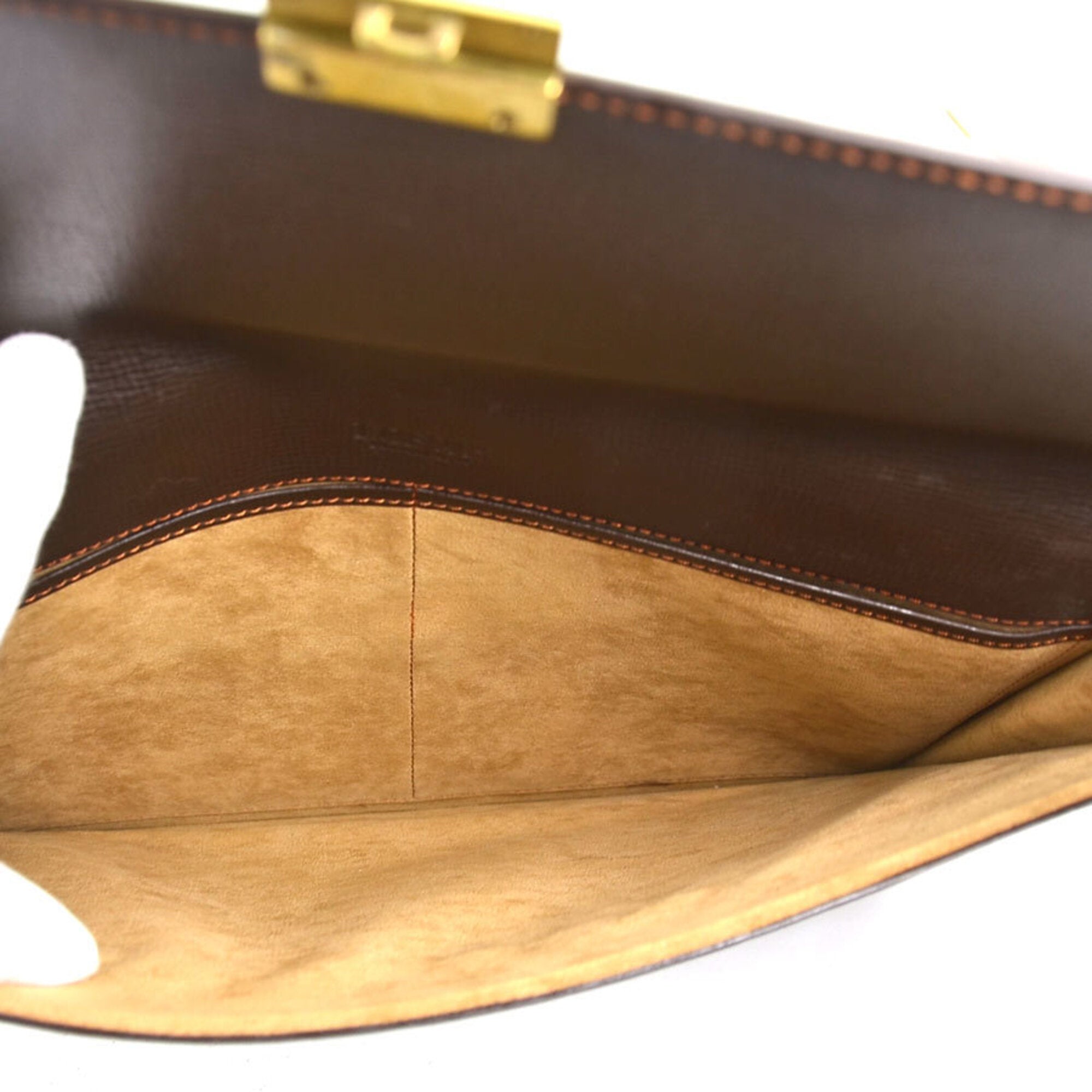 Loewe Dark Brown Leather Clutch Bag (Pre-Owned)