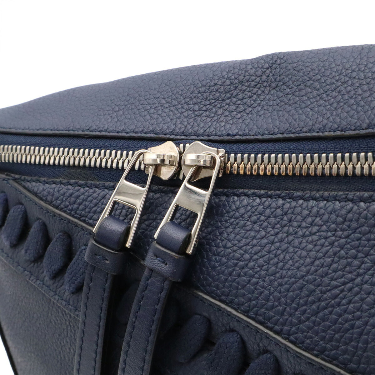Loewe Navy Leather Shoulder Bag Sling Bag (Pre-Owned)