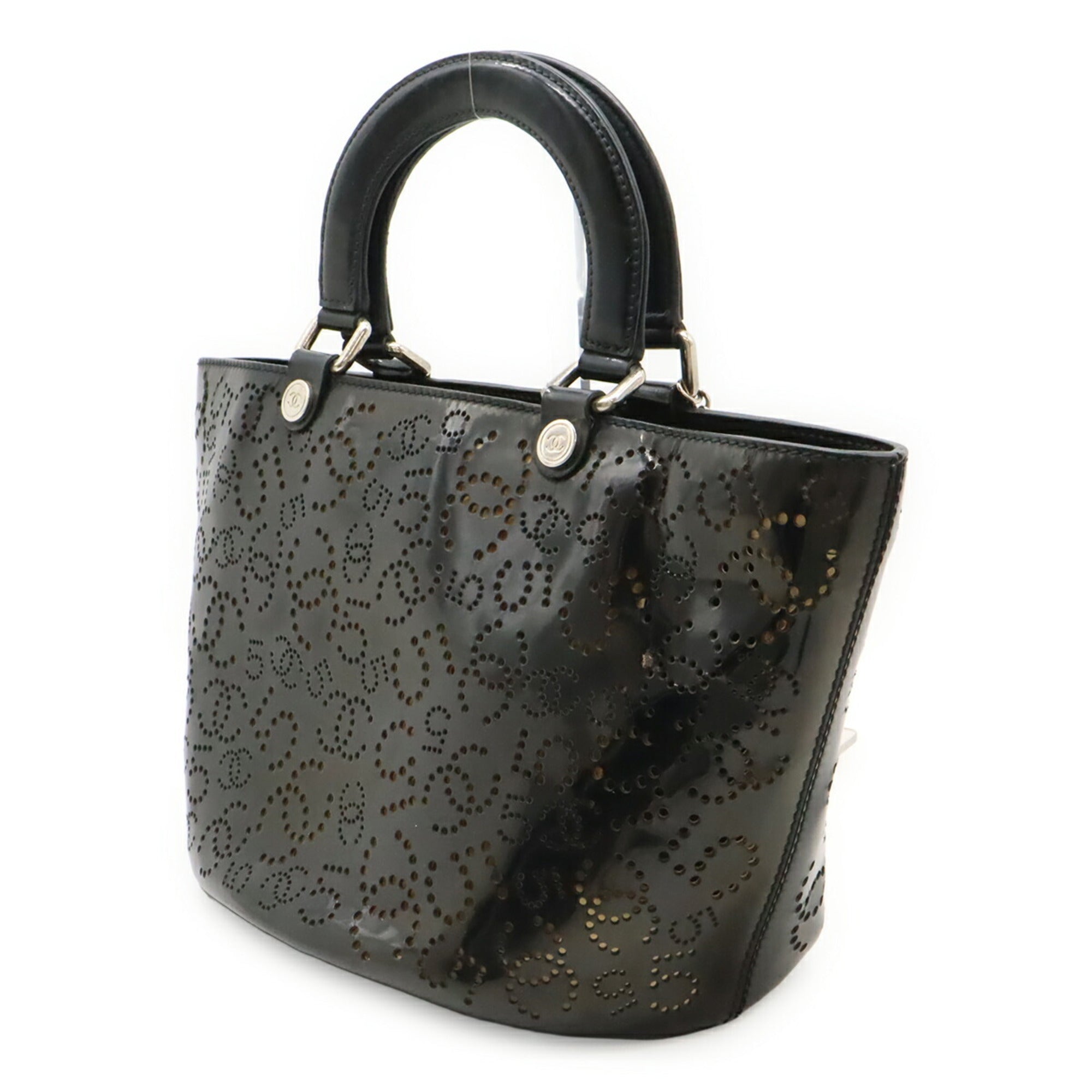 Chanel Black Leather Handbag Tote Bag (Pre-Owned)