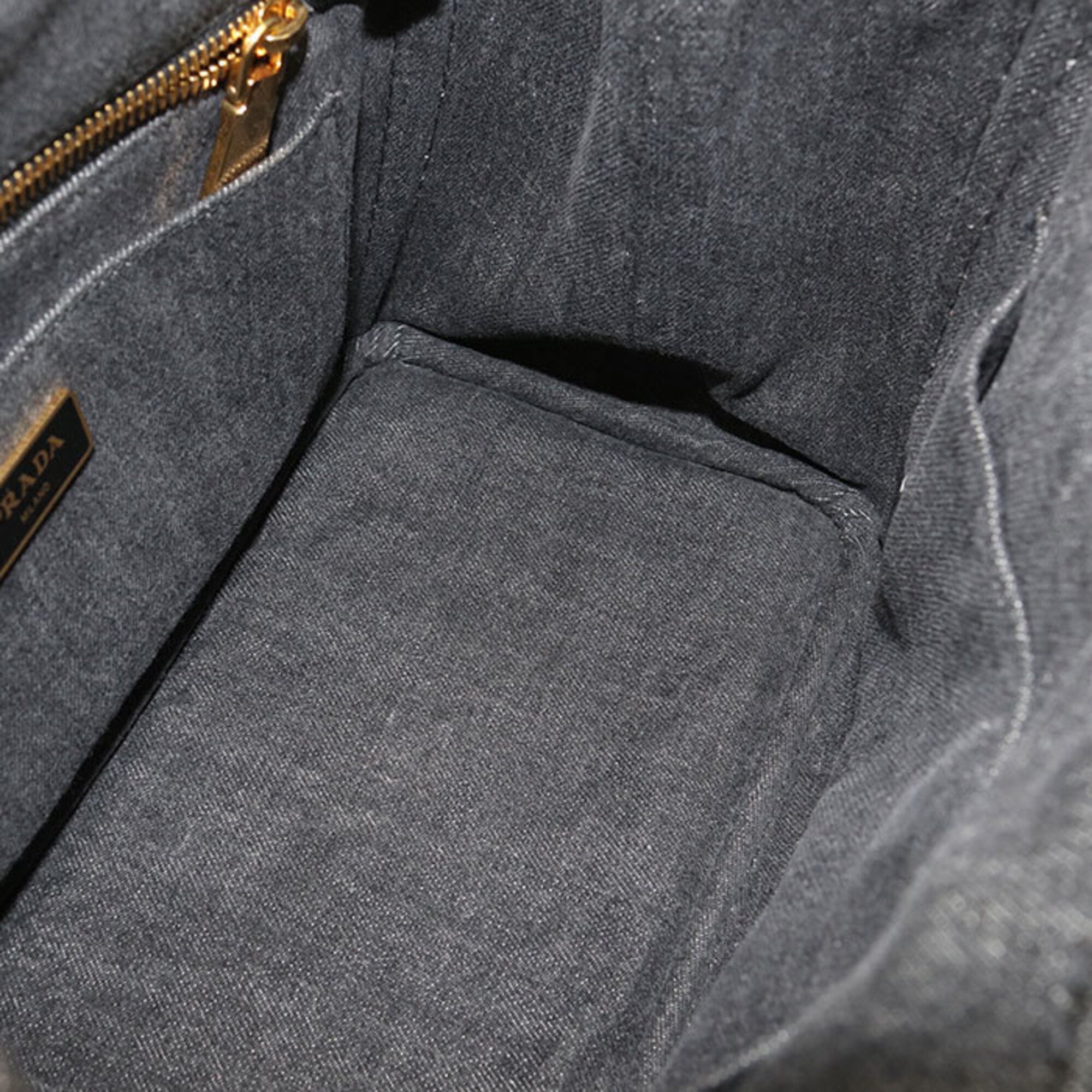Prada Black Cotton Canvas Tote Bag (Pre-Owned)