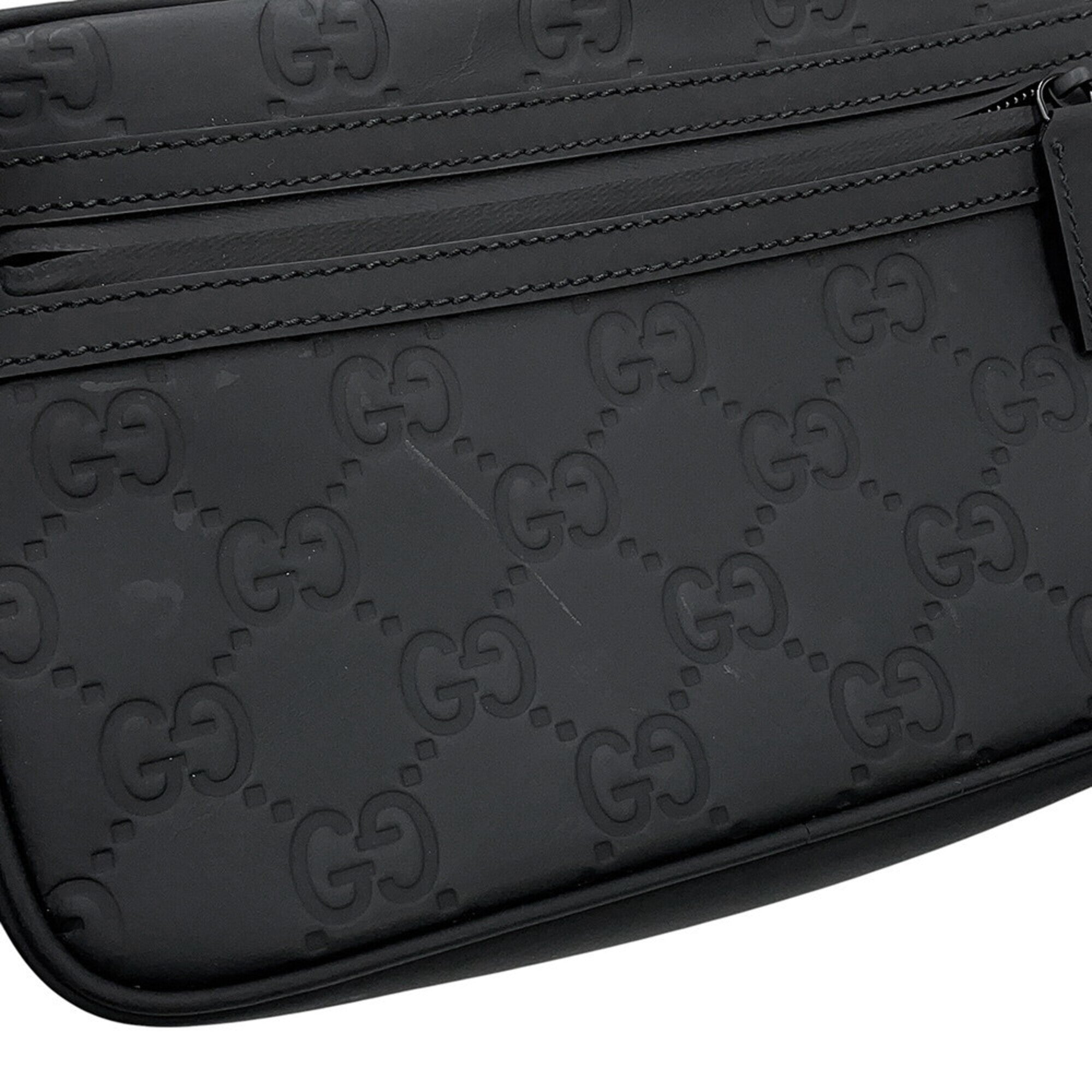 Gucci Black Rubber Canvas Shoulder Bag (Pre-Owned)