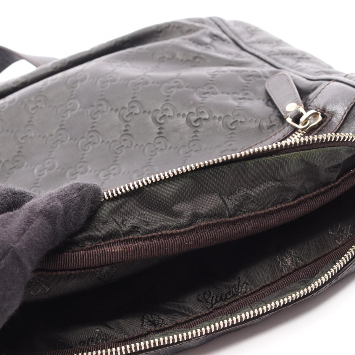 Gucci Brown Leather Handbag Shoulder Bag (Pre-Owned)