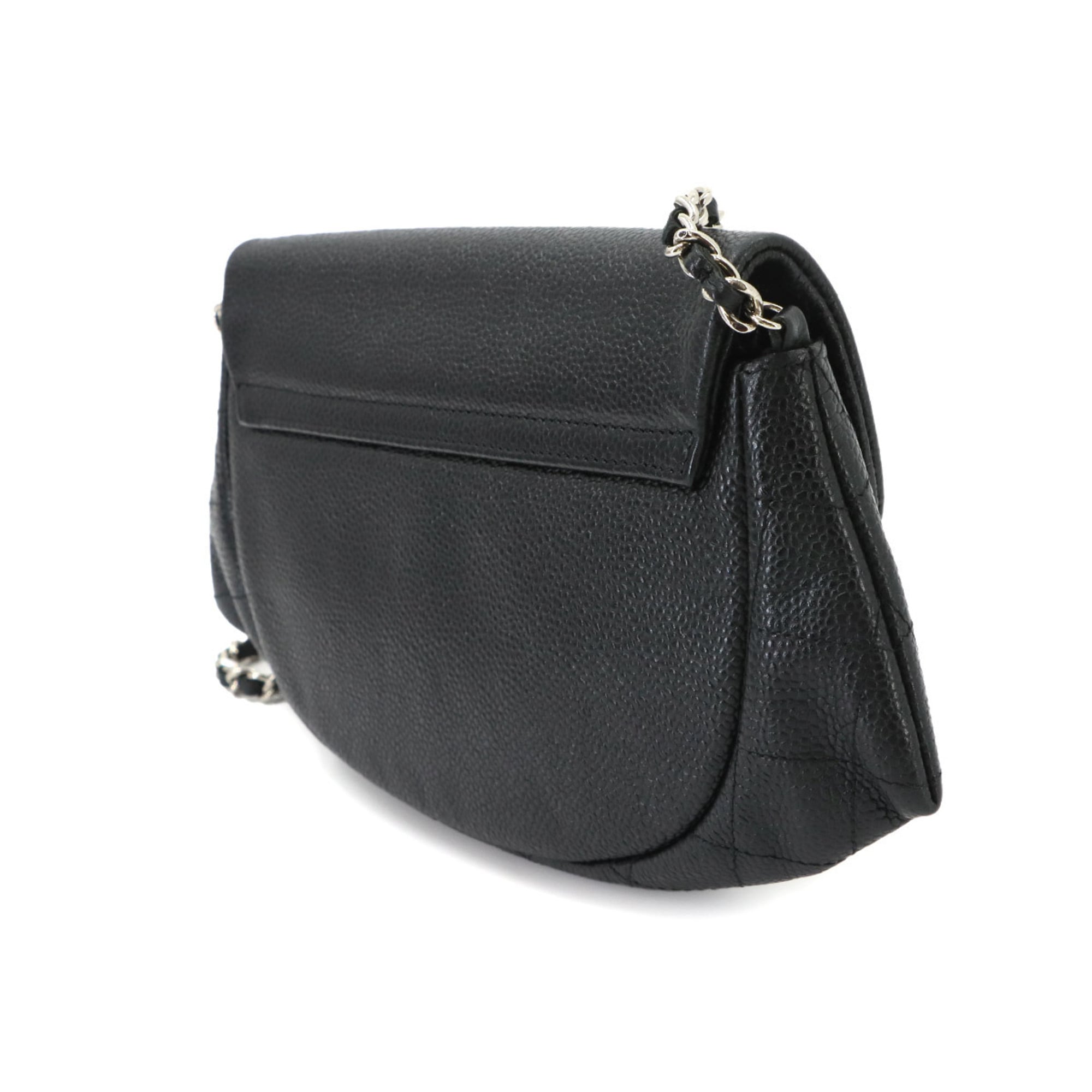Chanel Black Grained Calfskin Chain/Shoulder Wallet (Pre-Owned)
