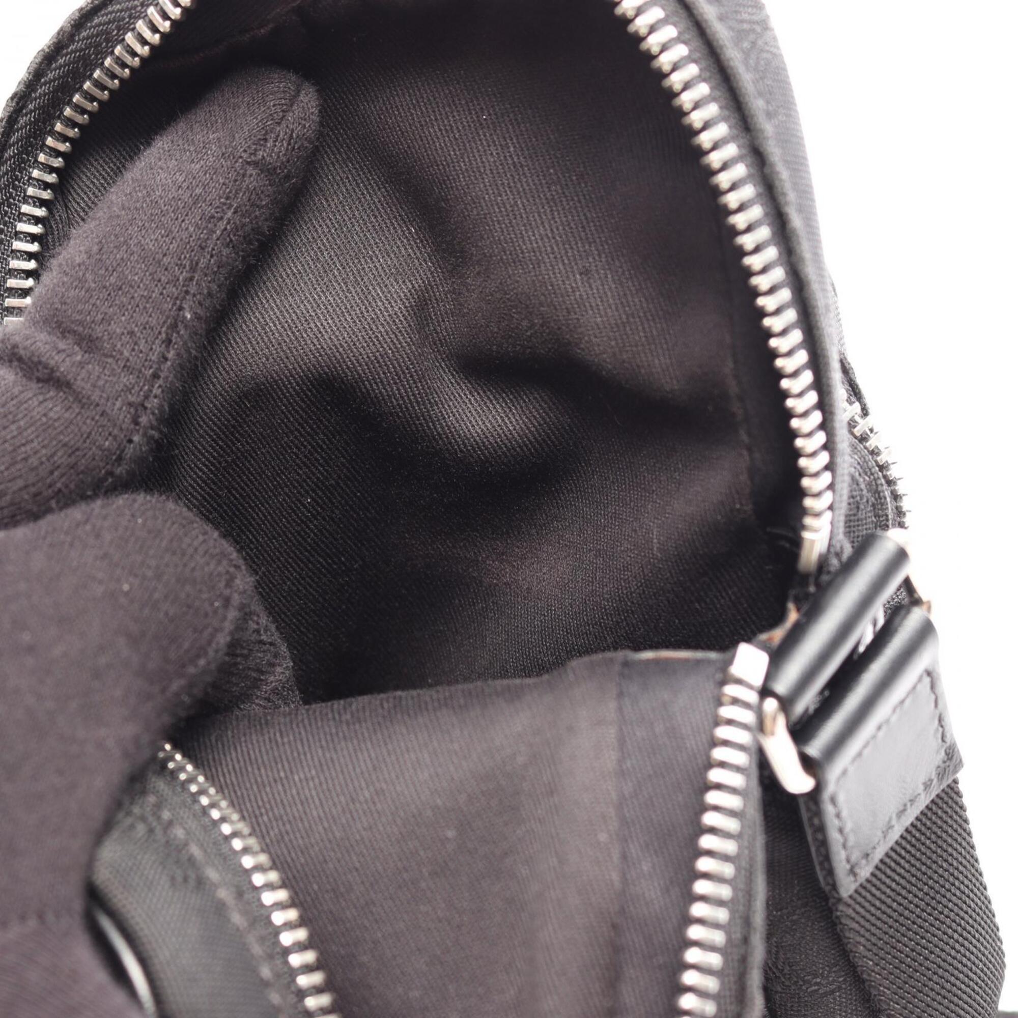 Celine Black Canvas Leather Messenger Bag Shoulder Bag (Pre-Owned)