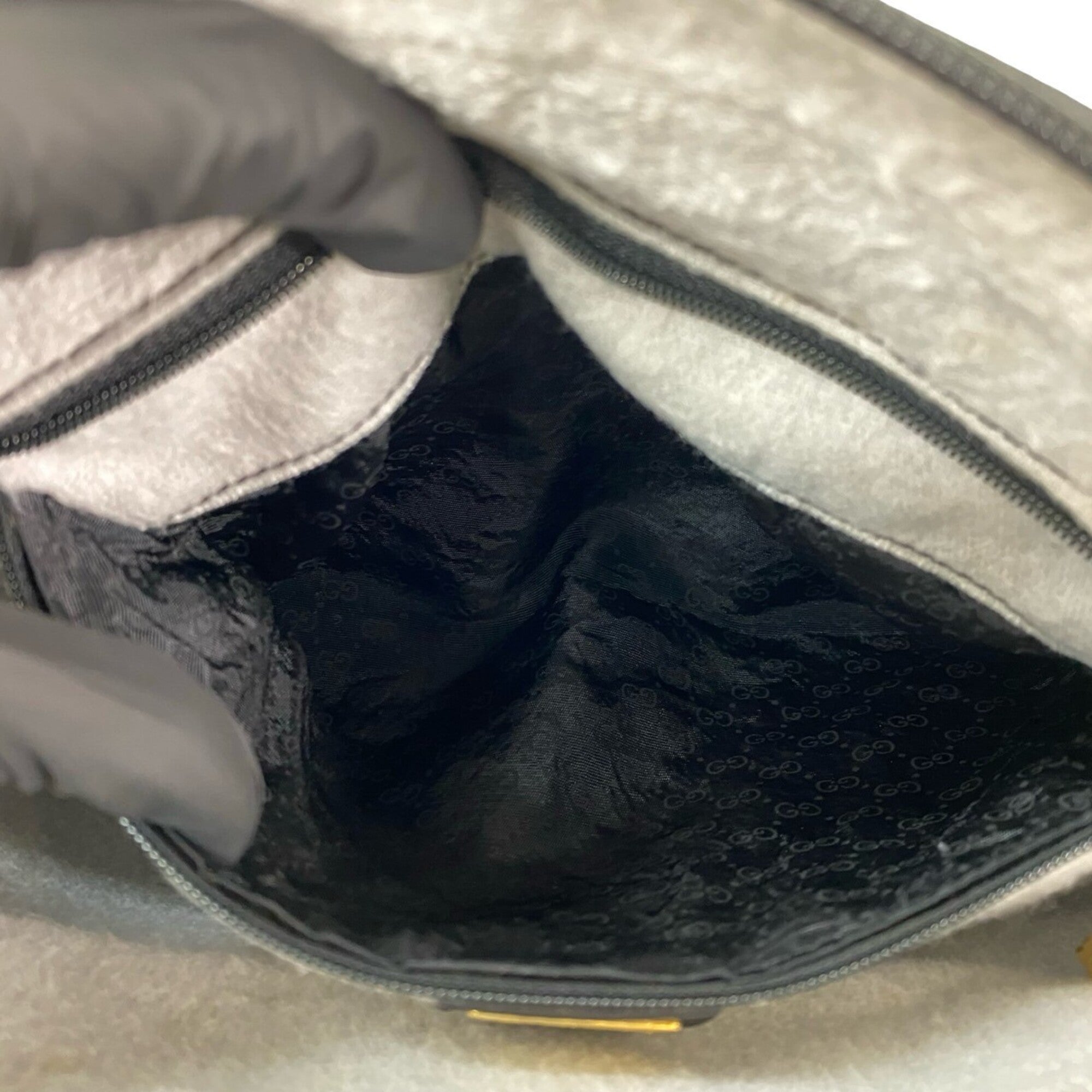 Gucci Black Leather Pvc Pochette Shoulder Bag (Pre-Owned)