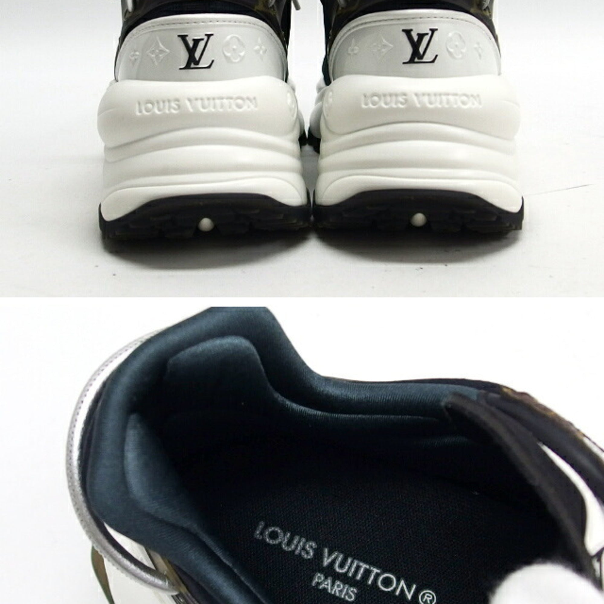 Louis Vuitton Black Dark Brown White Sneakers (Pre-Owned)