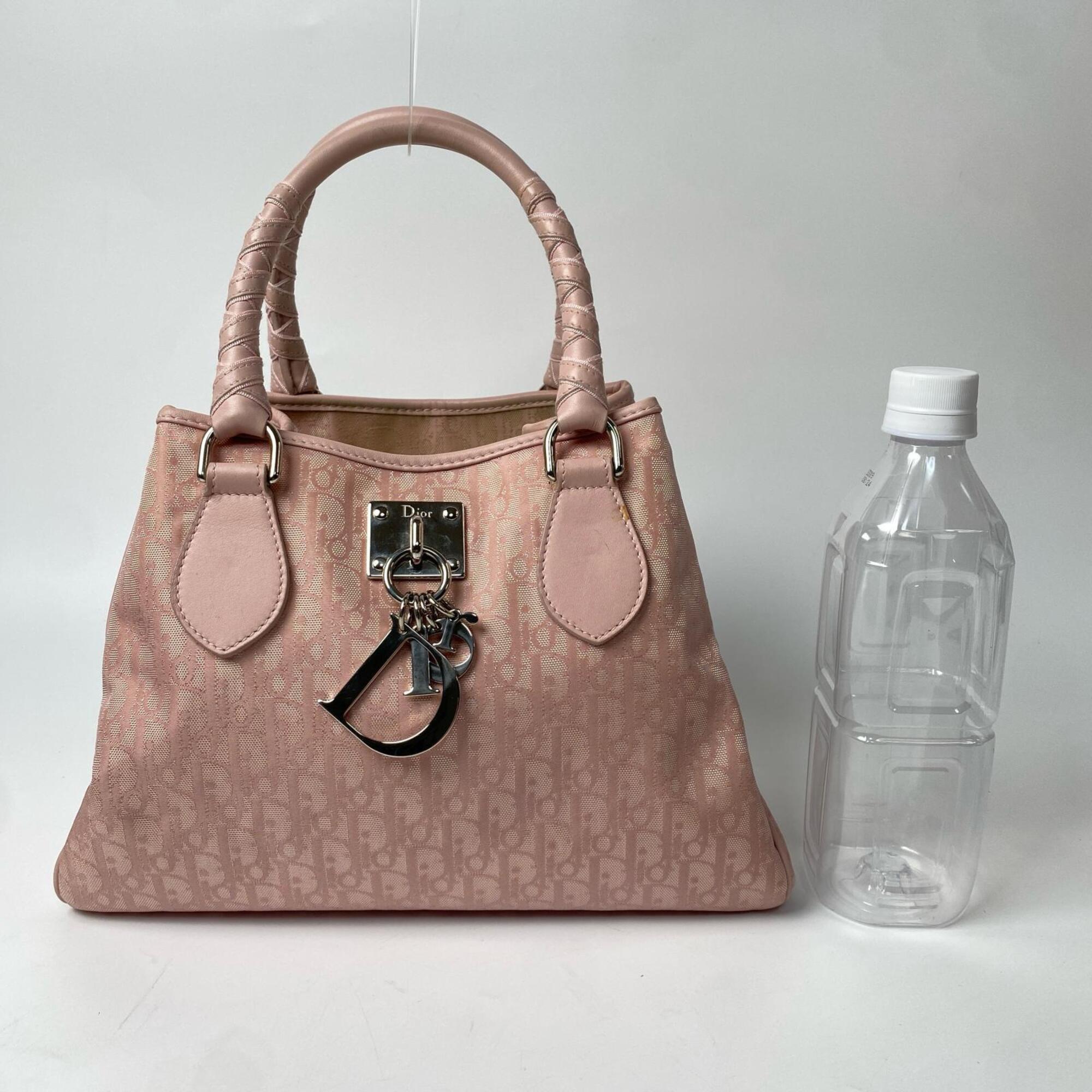 Christian Dior Pink Canvas Handbag Tote Bag (Pre-Owned)