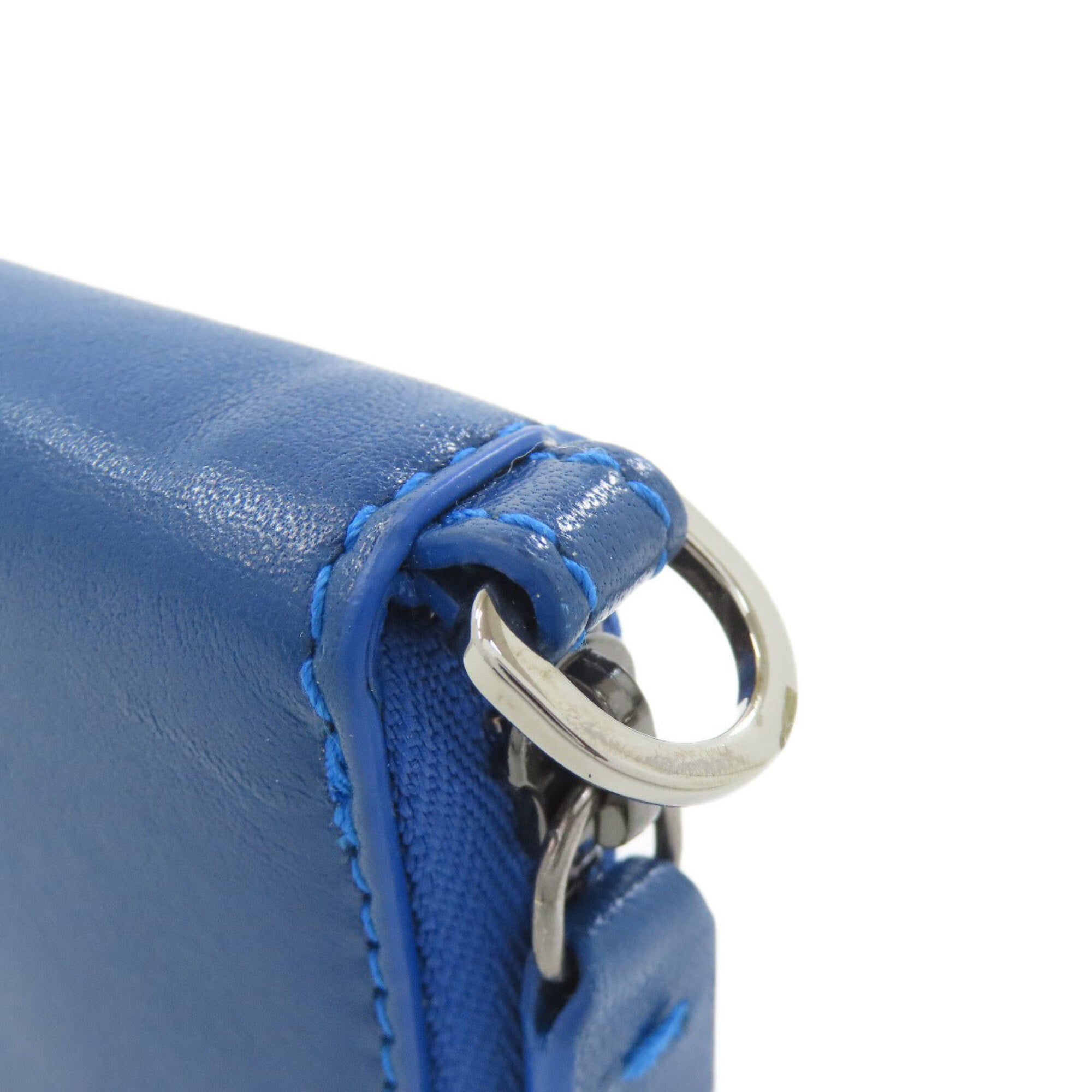 Jimmy Choo Blue Leather Coin Purse/Coin Case (Pre-Owned)