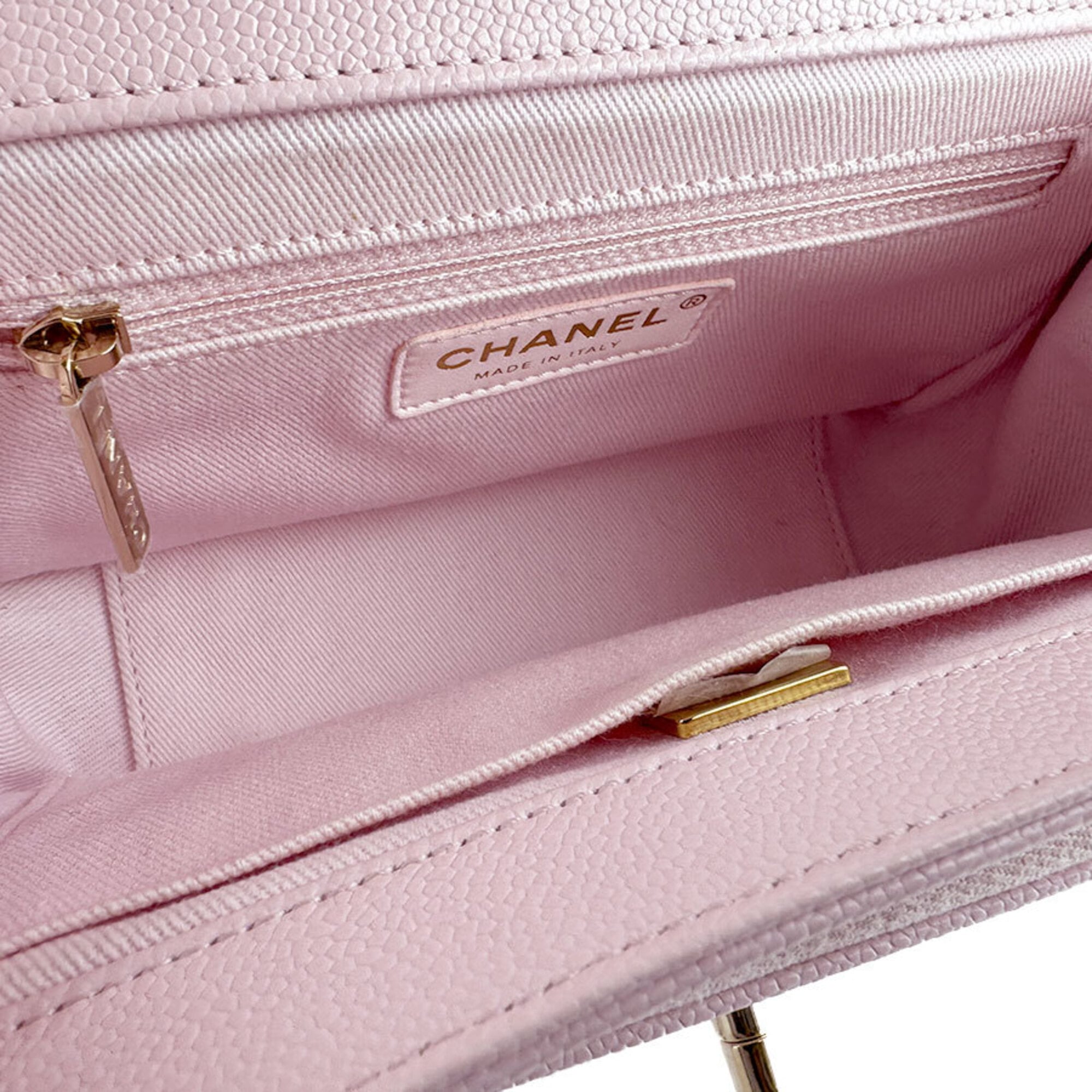 Chanel Light Pink Grained Calfskin Handbag Shoulder Bag (Pre-Owned)