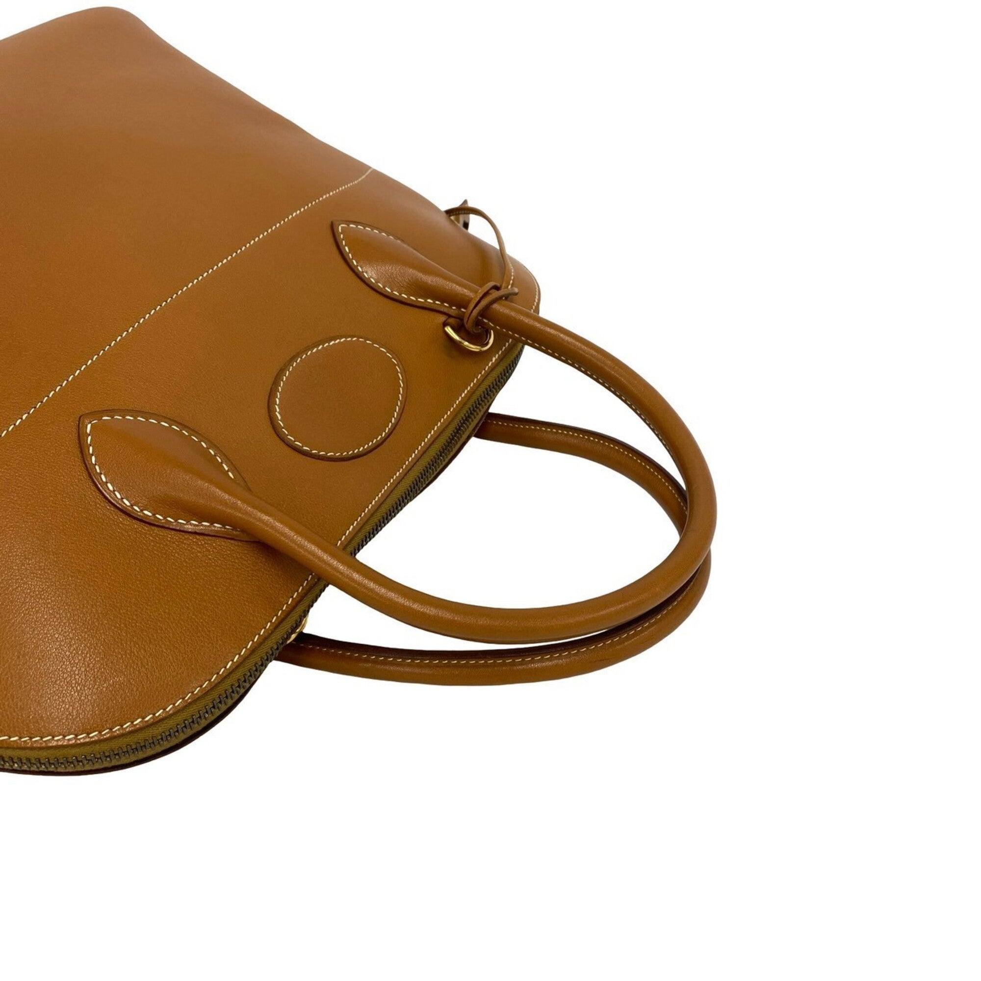 Hermes Brown Gulliver Leather Handbag Shoulder Bag Tote Bag (Pre-Owned)