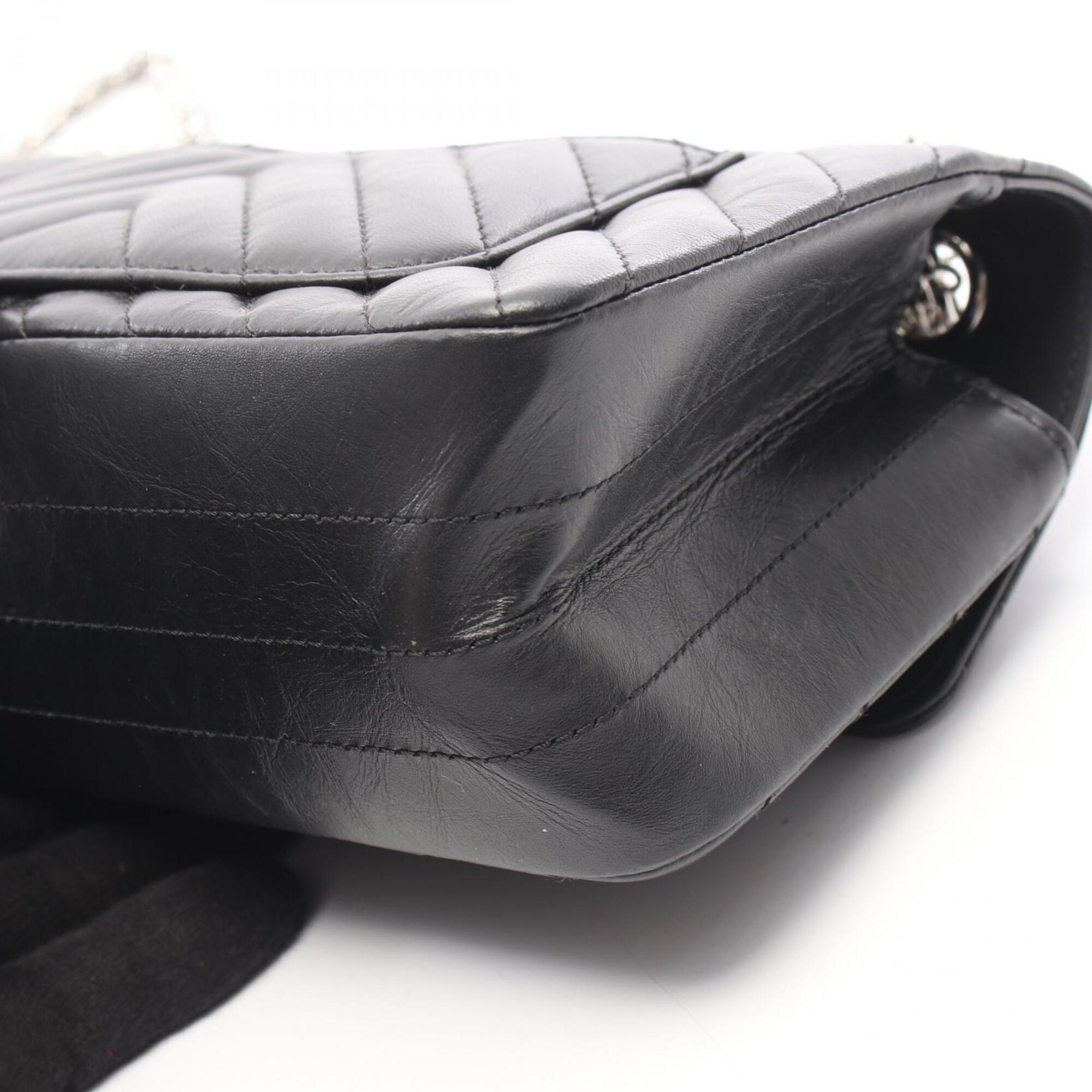 Chanel Black Leather Handbag Shoulder Bag (Pre-Owned)