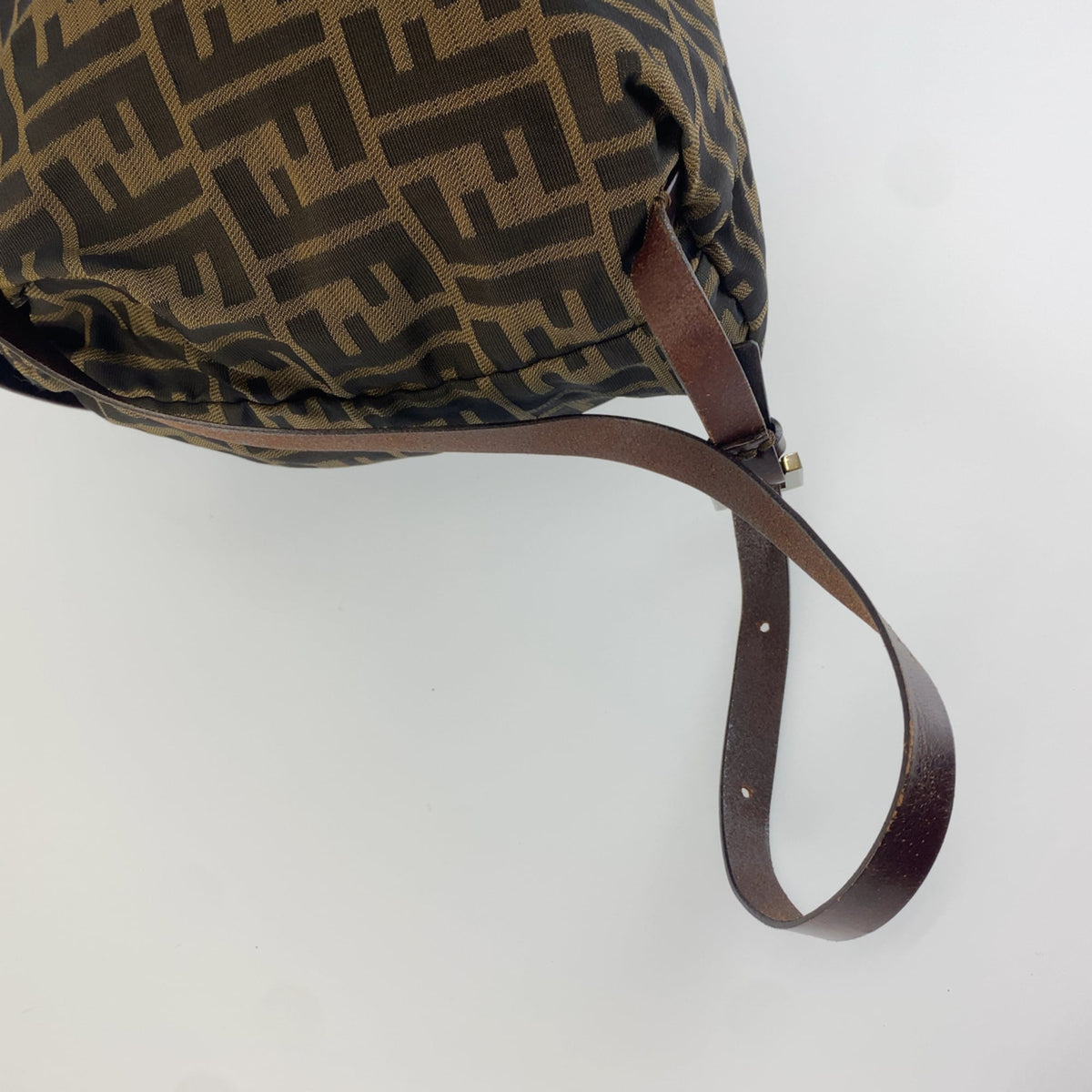 Fendi Black Brown Nylon Leather Backpack (Pre-Owned)
