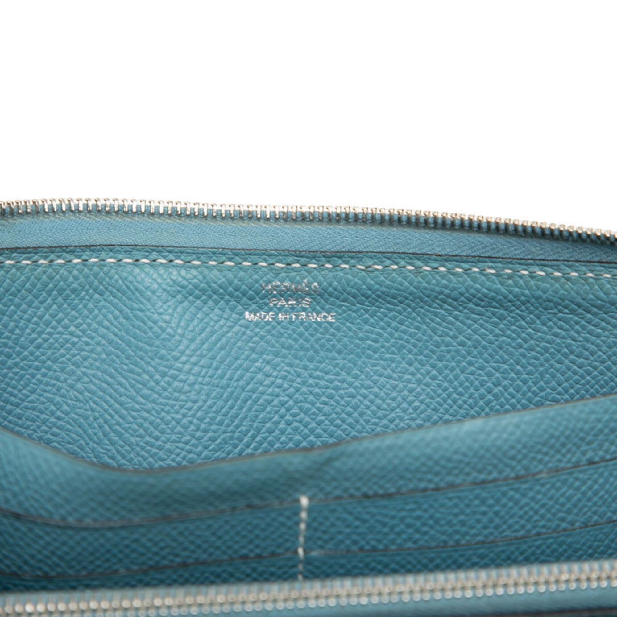 Hermes Blue Epsom Leather Long Wallet (Bi-Fold) (Pre-Owned)