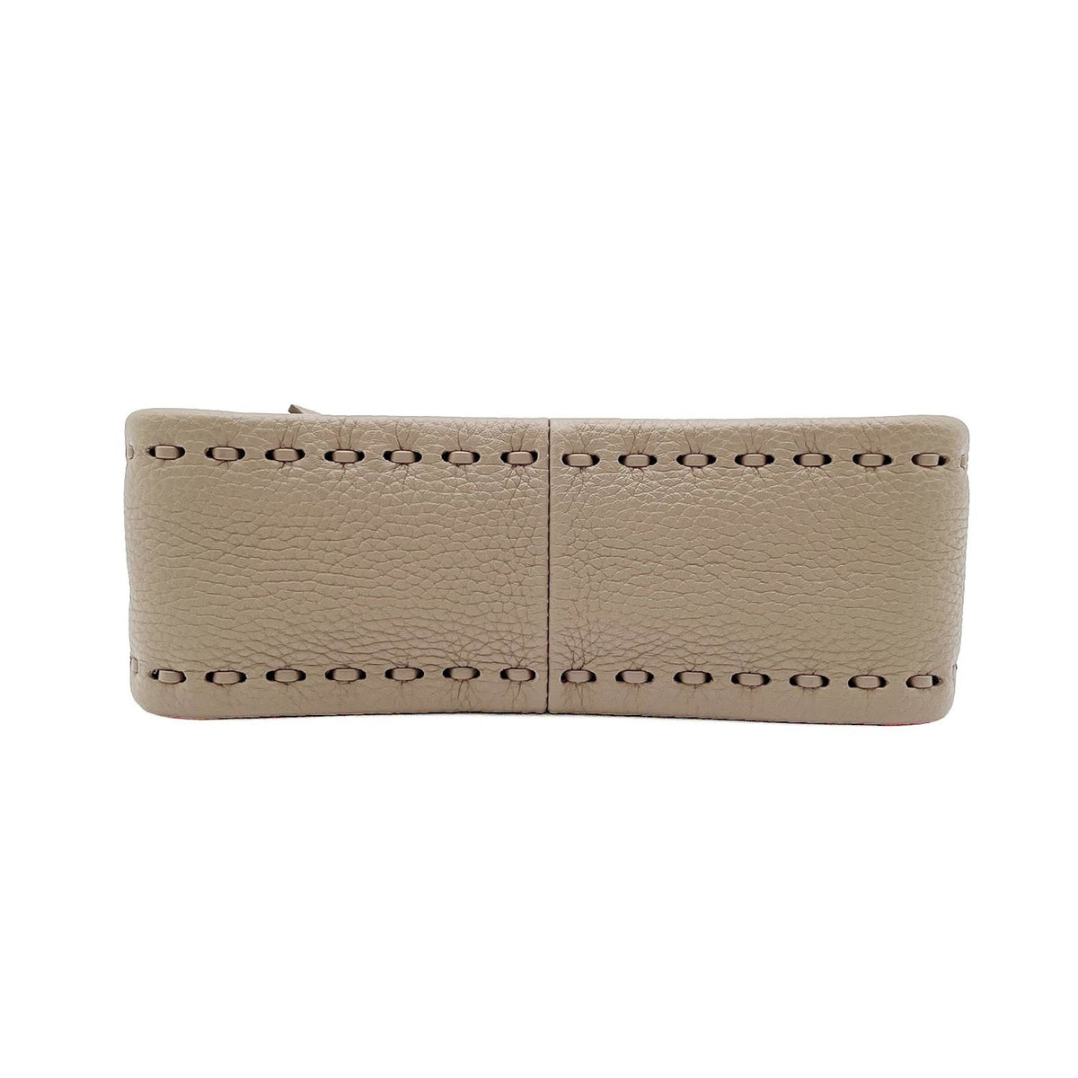 Fendi Beige Gray Leather Handbag (Pre-Owned)