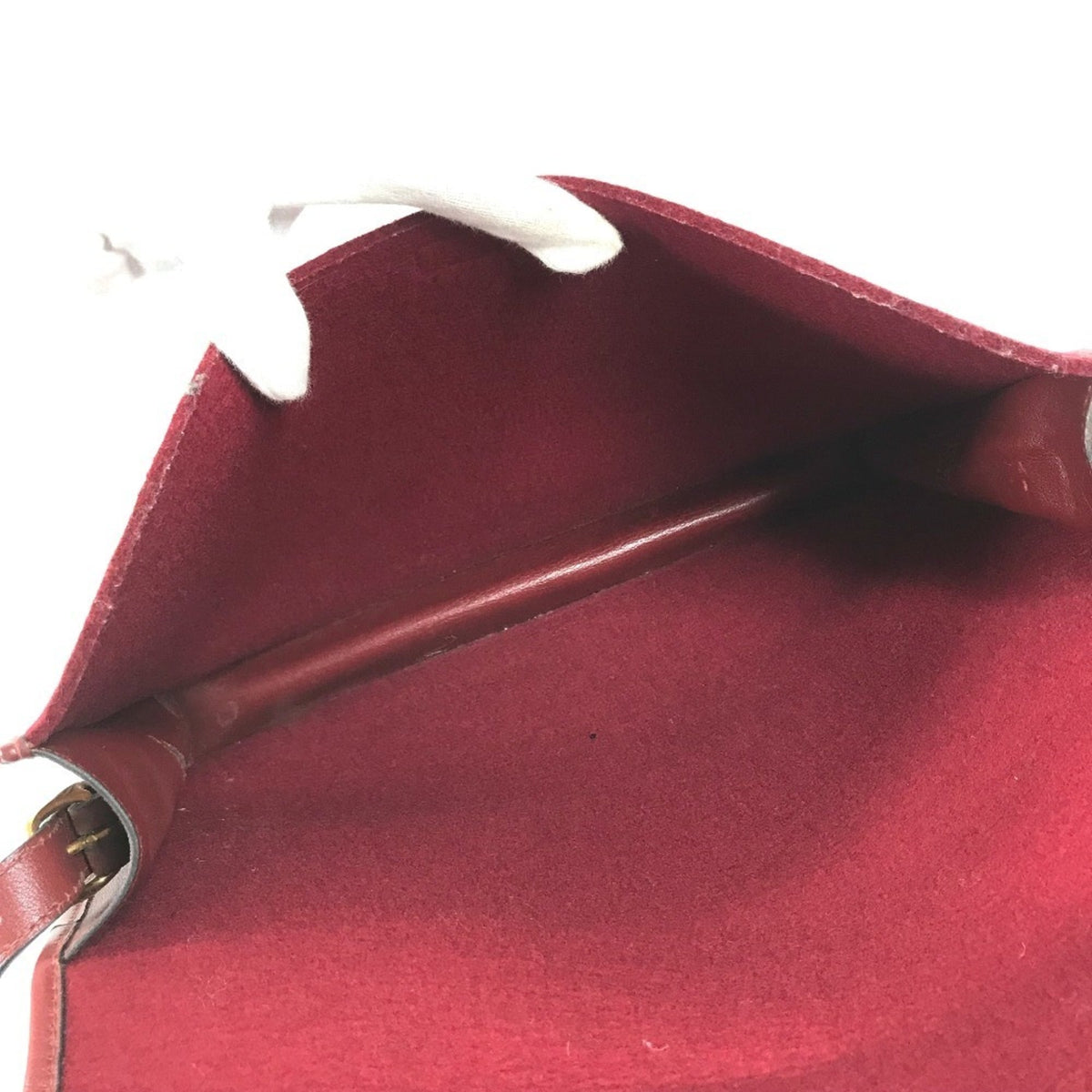 Hermes Red Color Felt Leather Shoulder Bag (Pre-Owned)