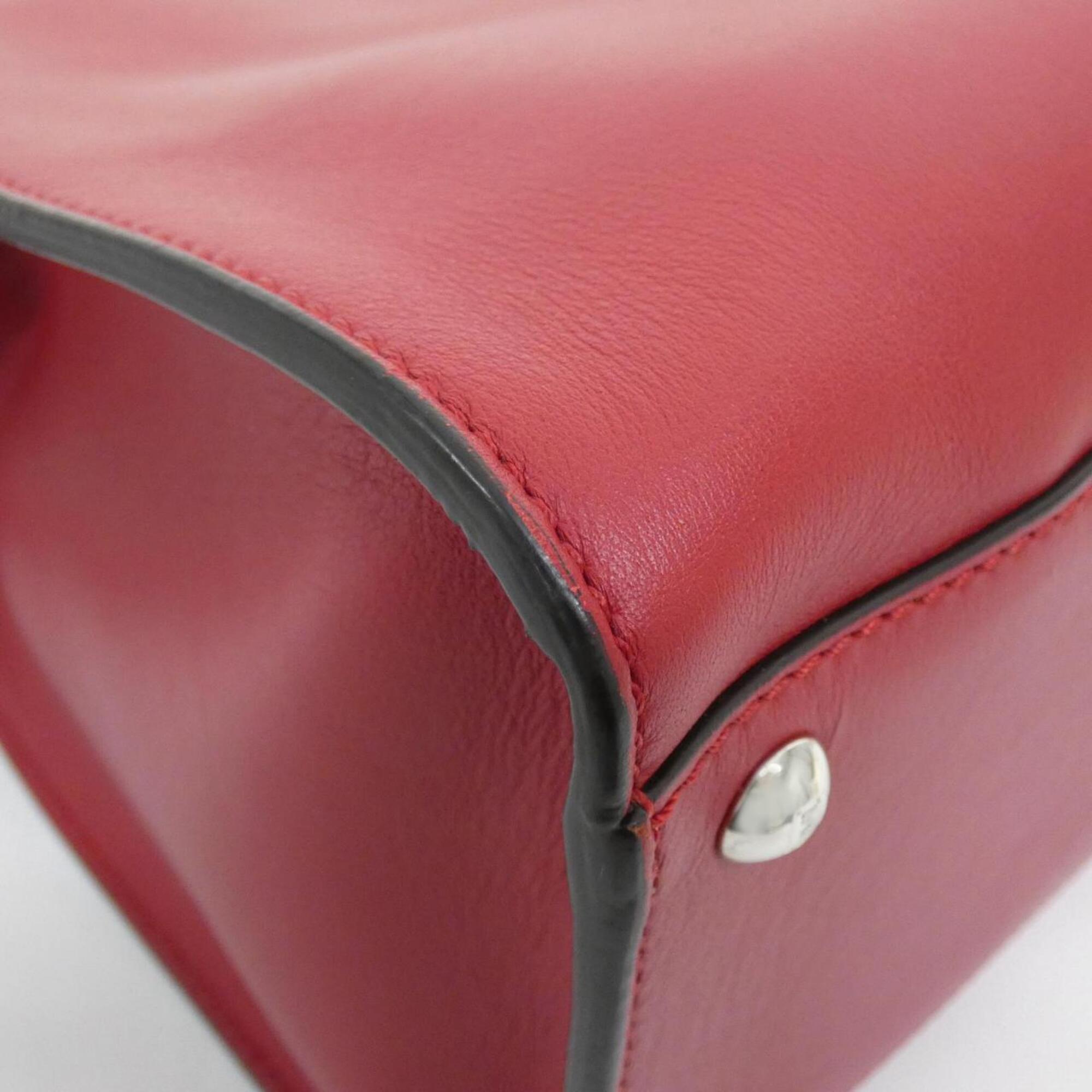 Fendi Red Color Leather Handbag (Pre-Owned)