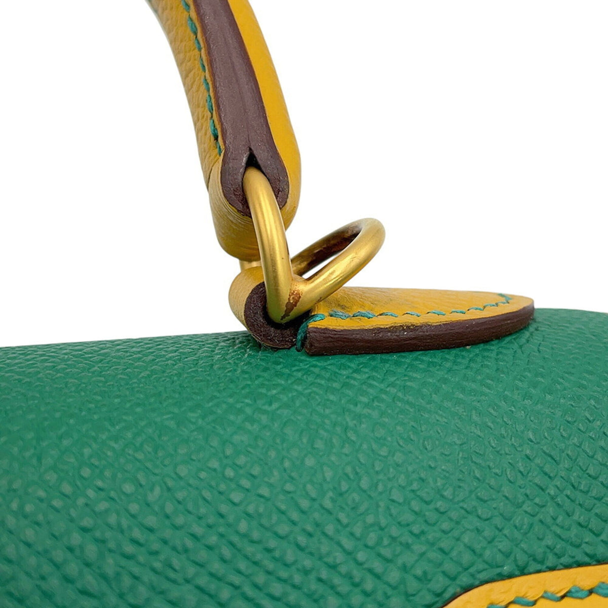 Hermes Green Yellow Epsom Leather Handbag (Pre-Owned)