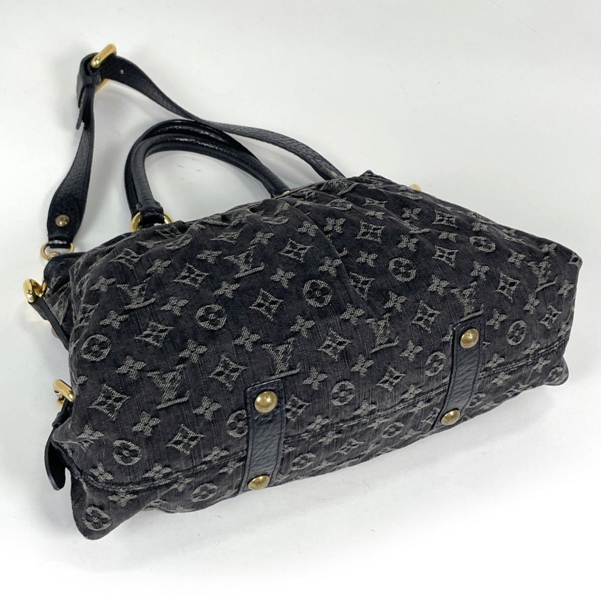 Louis Vuitton Black Monogram Noir Monogram Denim Handbag (Pre-Owned)
