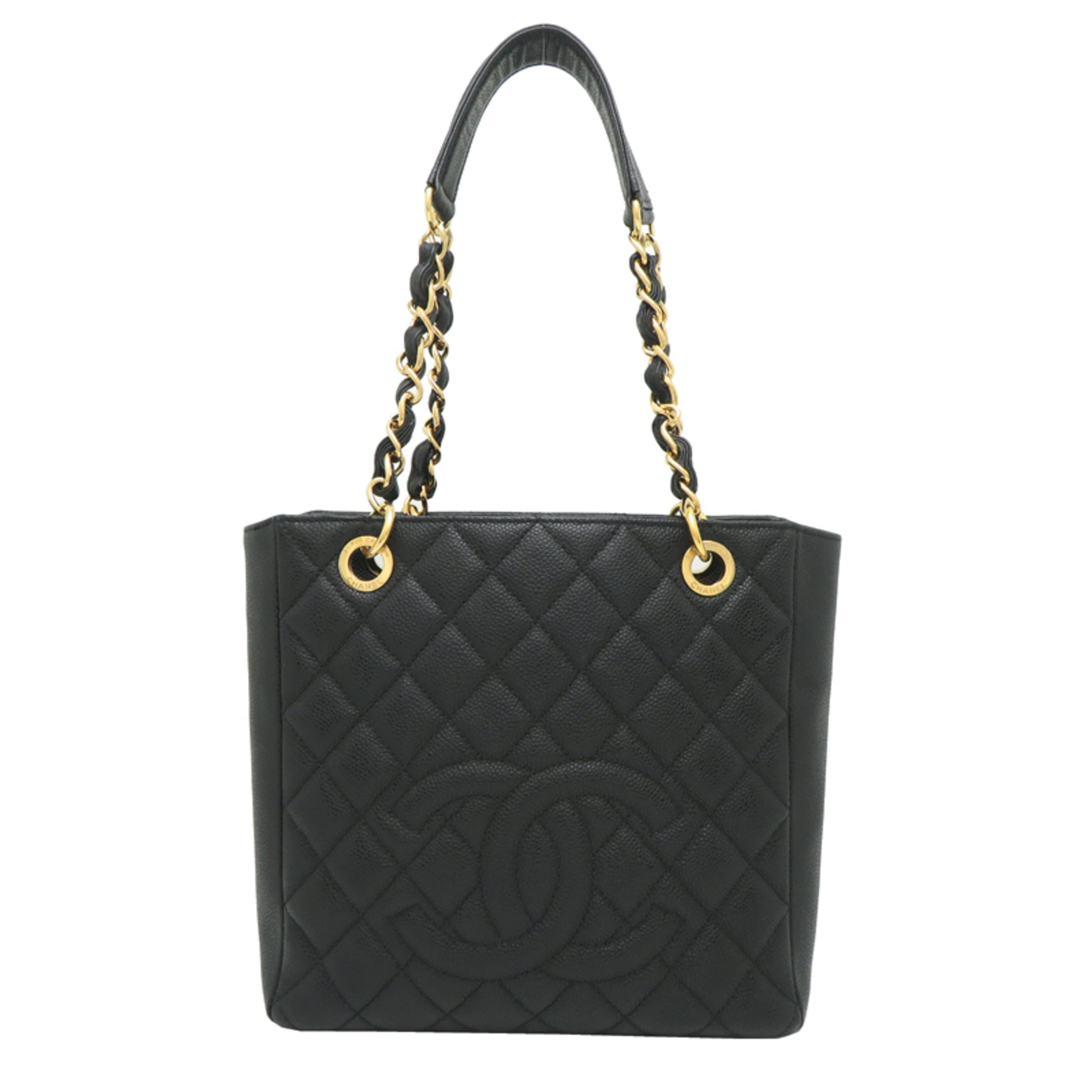 Chanel Black Grained Calfskin Tote Bag (Pre-Owned)
