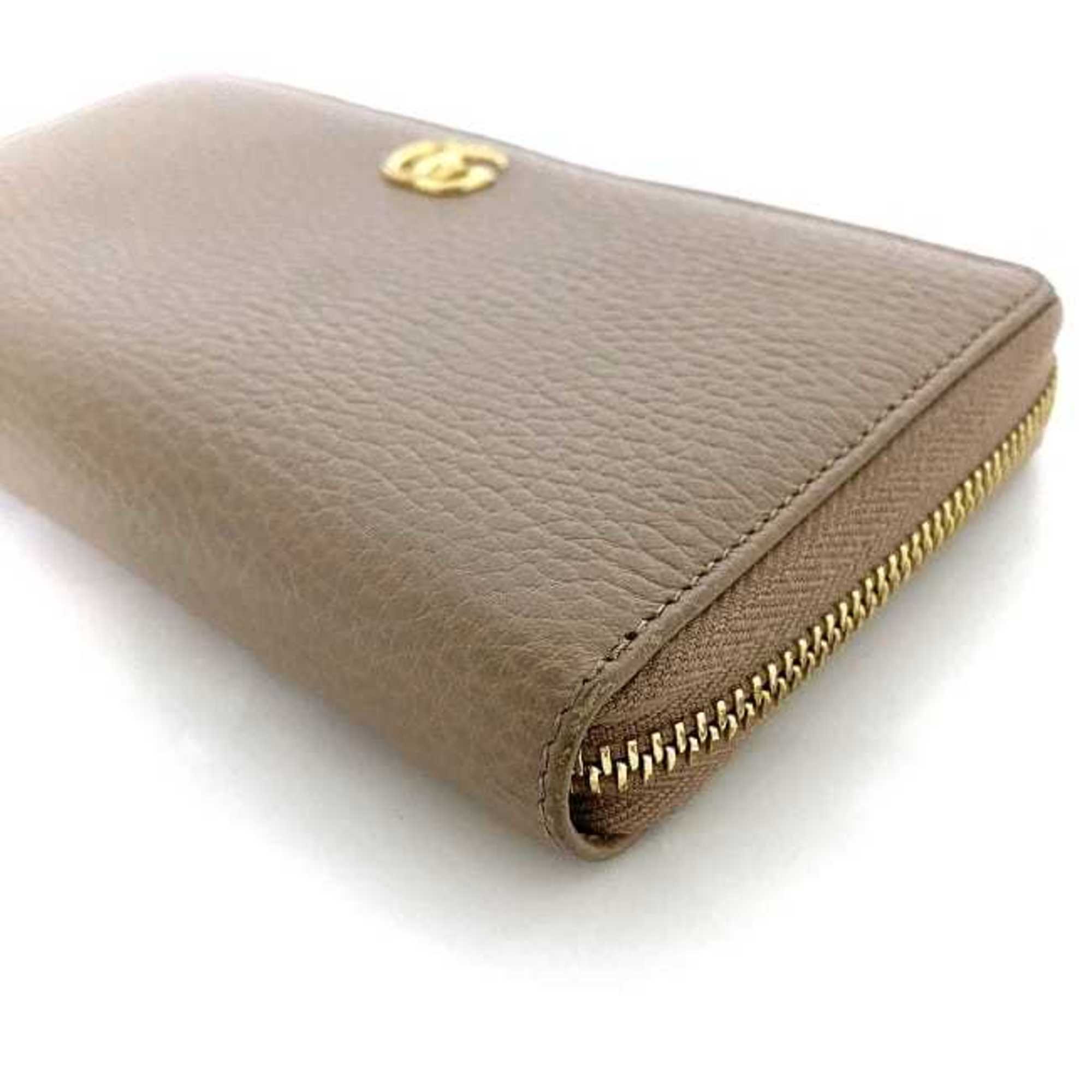 Gucci Pink Beige Leather Long Wallet (Bi-Fold) (Pre-Owned)