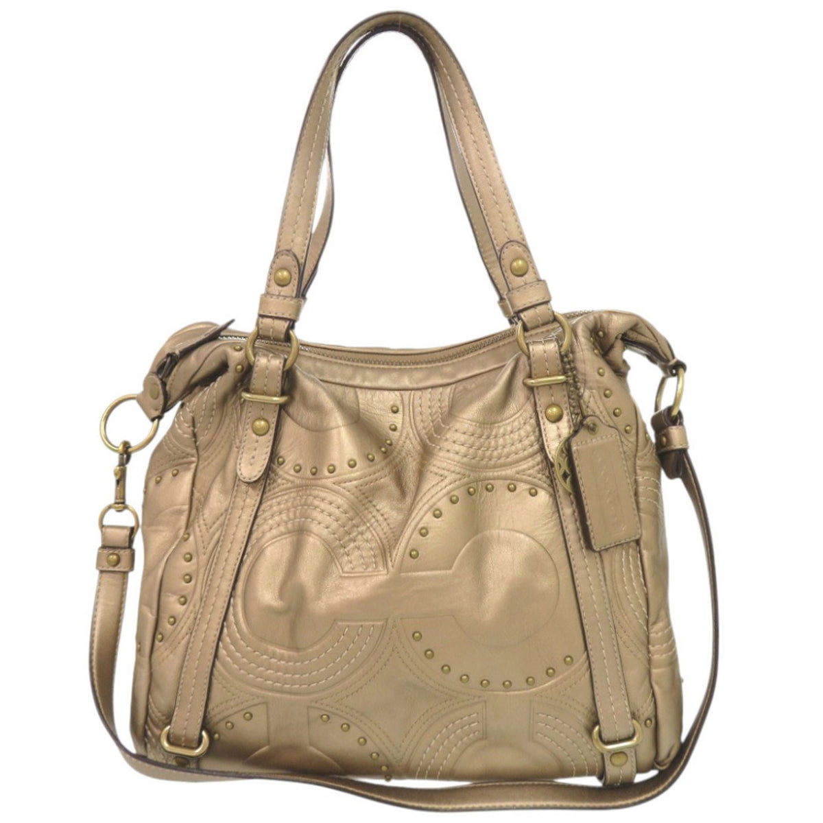 Coach Gold Leather Handbag Shoulder Bag Tote Bag (Pre-Owned)