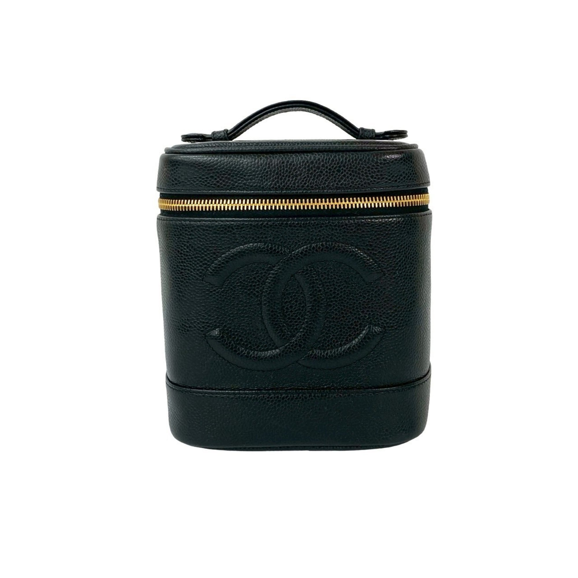 Chanel Black Grained Calfskin Handbag Vanity Bag (Pre-Owned)