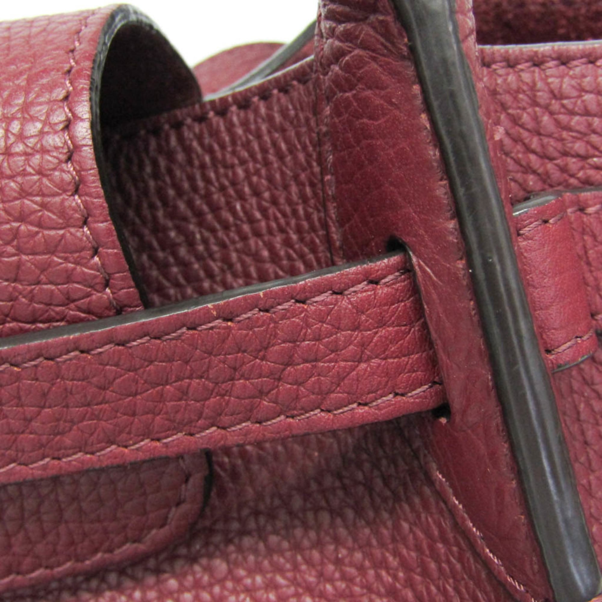 Celine Big Bag Smooth Leather Burgundy Leather Handbag (Pre-Owned)
