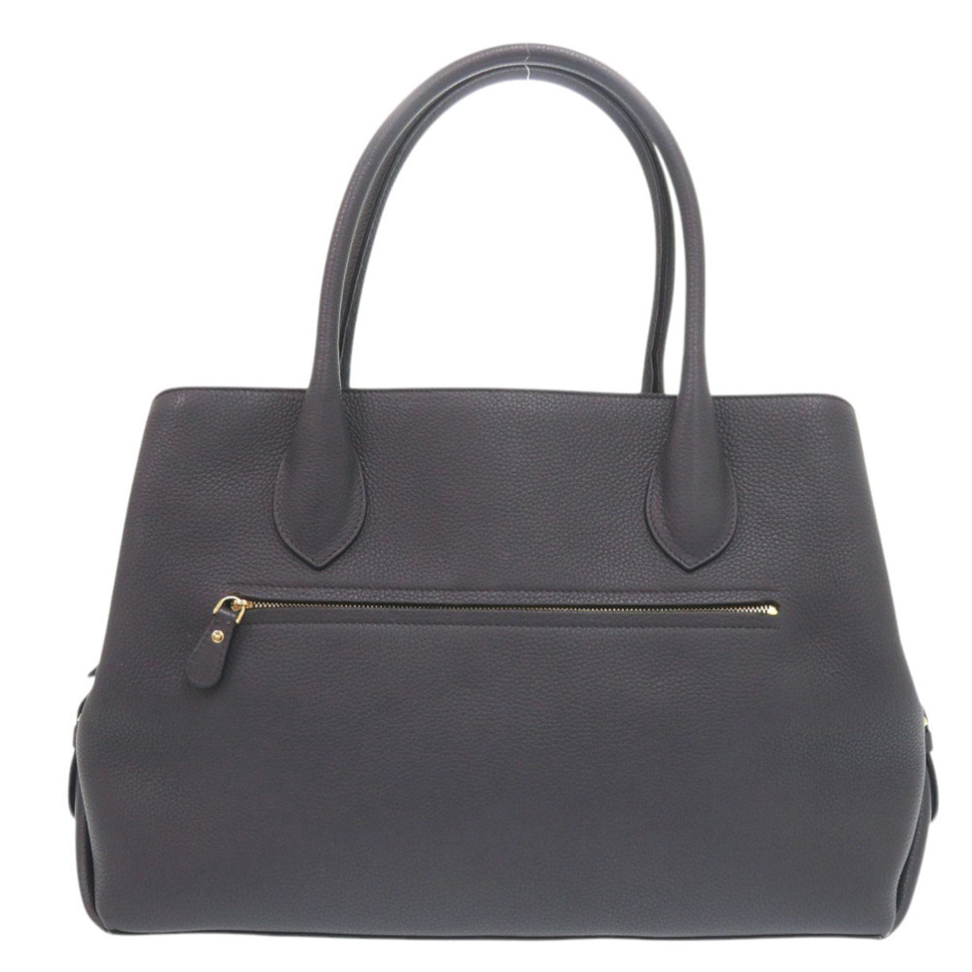 Salvatore Ferragamo Gray Leather Tote Bag (Pre-Owned)