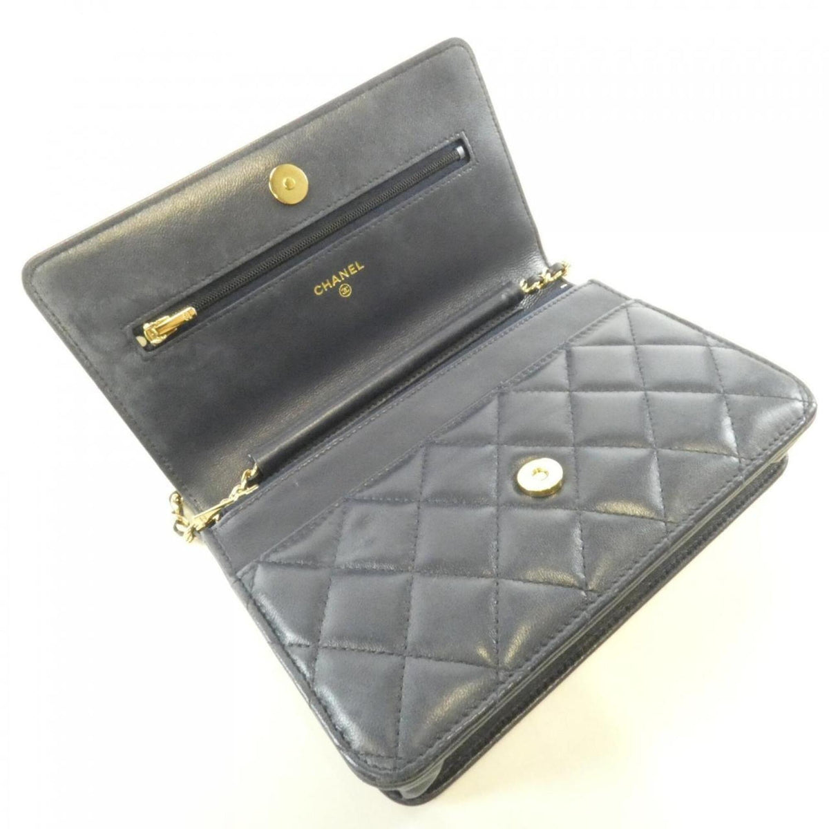 Chanel Navy Chain/Shoulder Wallet (Pre-Owned)