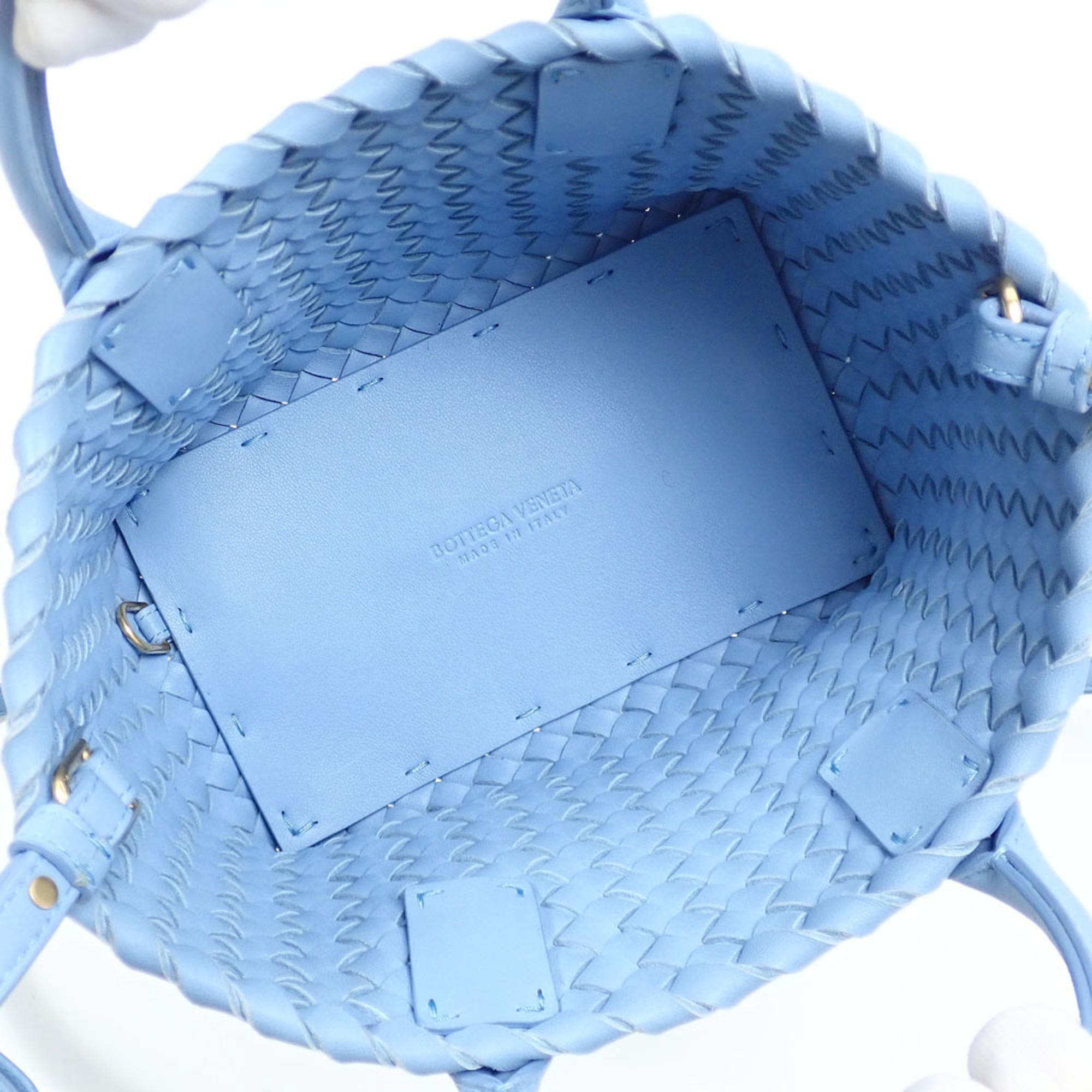 Bottega Veneta Light Blue Intrecciato Handbag (Pre-Owned)