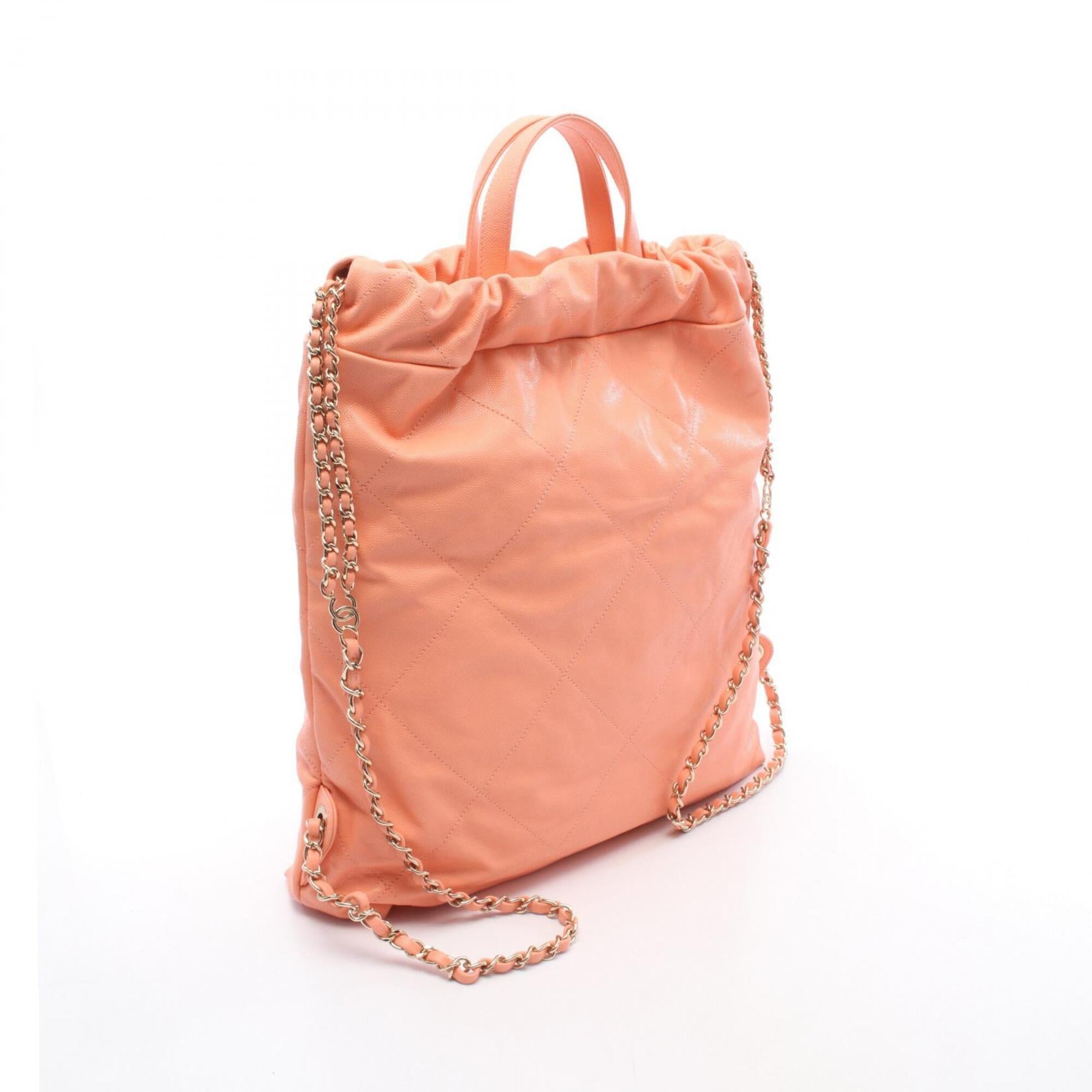 Chanel Pink Leather Backpack Handbag (Pre-Owned)
