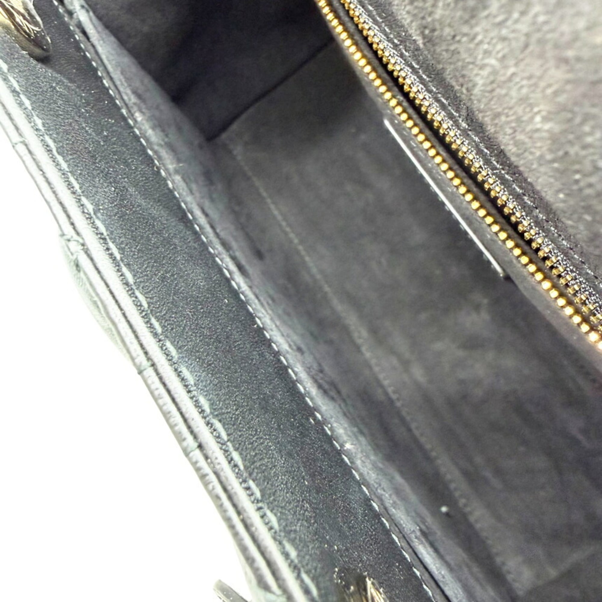 Christian Dior Black Leather Handbag Shoulder Bag (Pre-Owned)