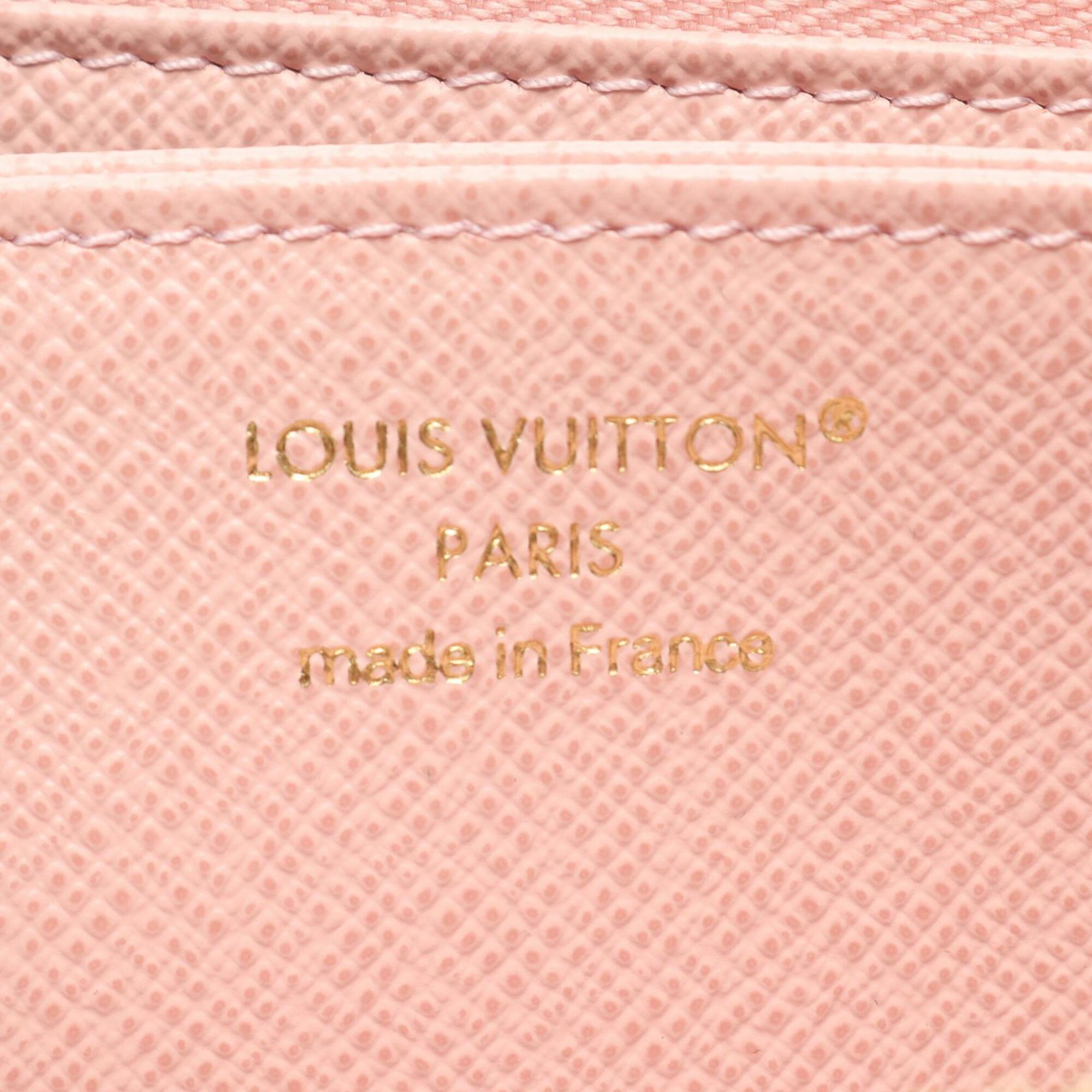 Louis Vuitton Brown Monogram Pink Rose Ballerine Monogram Leather Long Wallet (Bi-Fold) (Pre-Owned)