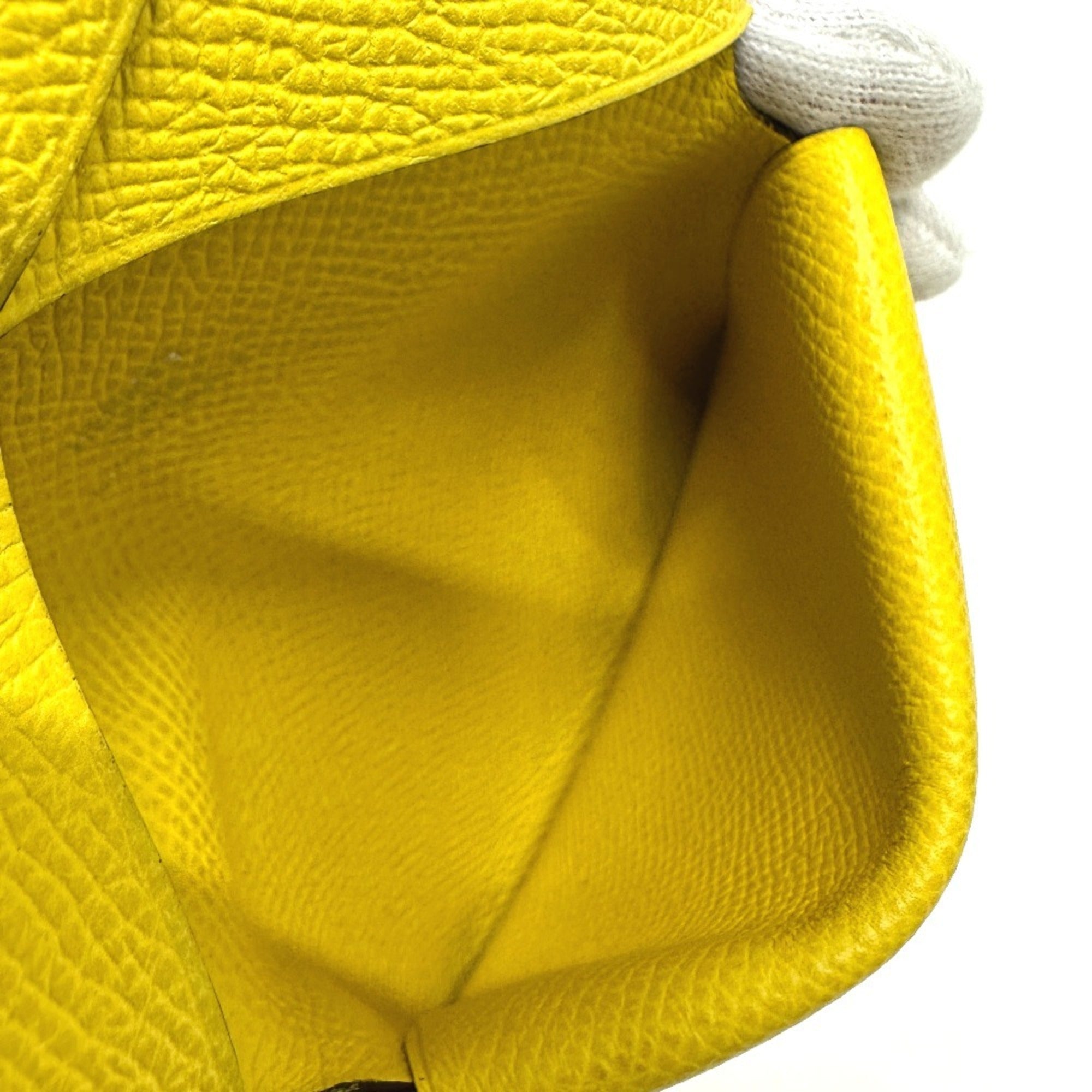 Hermes Jaune Yellow Epsom Leather Coin Purse/Coin Case (Pre-Owned)