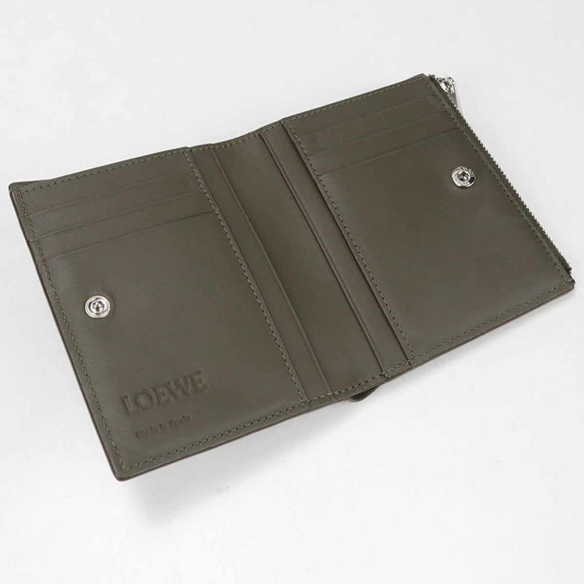Loewe Khaki Leather Wallet (Bi-Fold) (Pre-Owned)